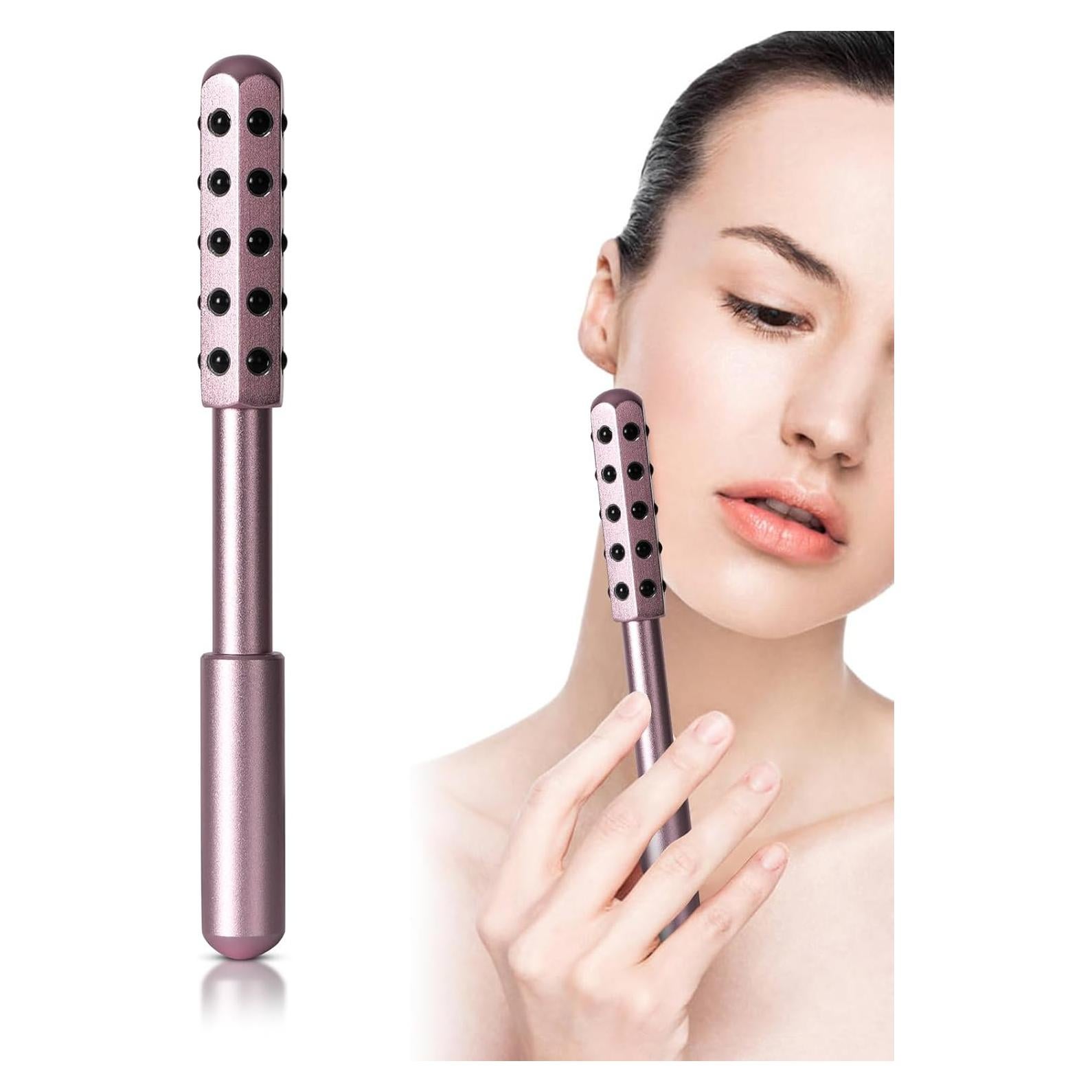 Rodillo de Masaje Facial de Germanio ONLYSKY Rosa 22.8cm