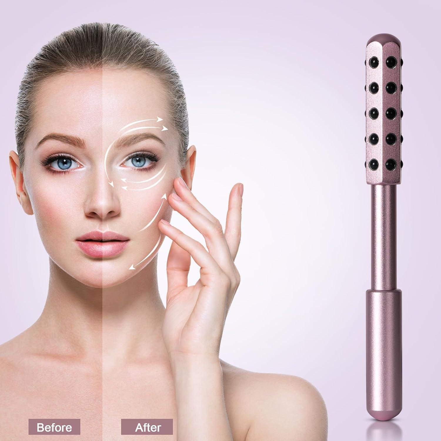 Rodillo de Masaje Facial de Germanio ONLYSKY Rosa 22.8cm