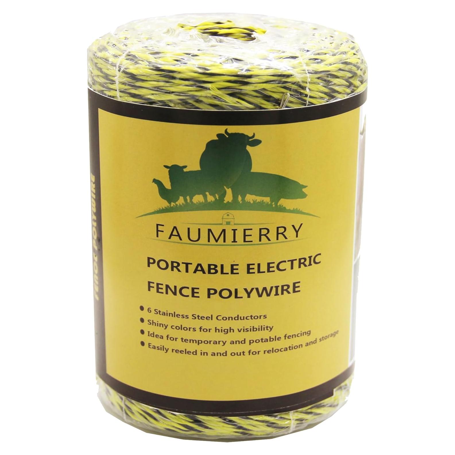 Alambre eléctrico de cercas FAUMIERRY 200m 6 hilos acero inoxidable