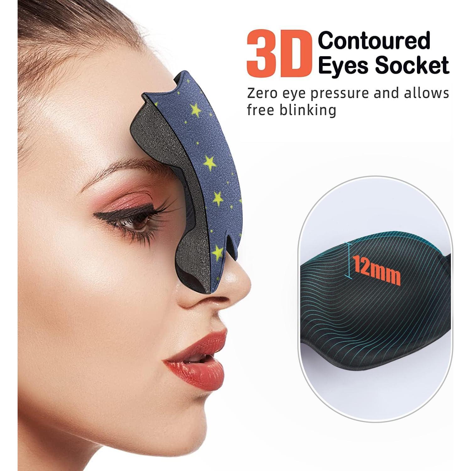 Máscara de Sueño AMAZKER 3D Contorneada para Ojos - 2 Unidades