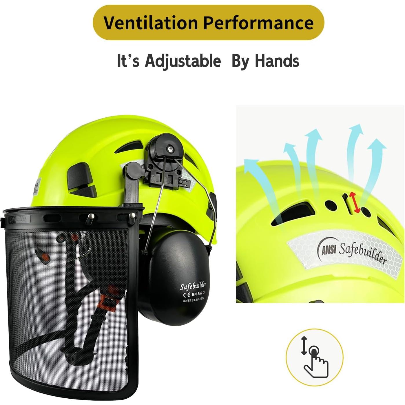 Casco de Seguridad Forestal SAFEBUILDER CR08+V+RMS Verde