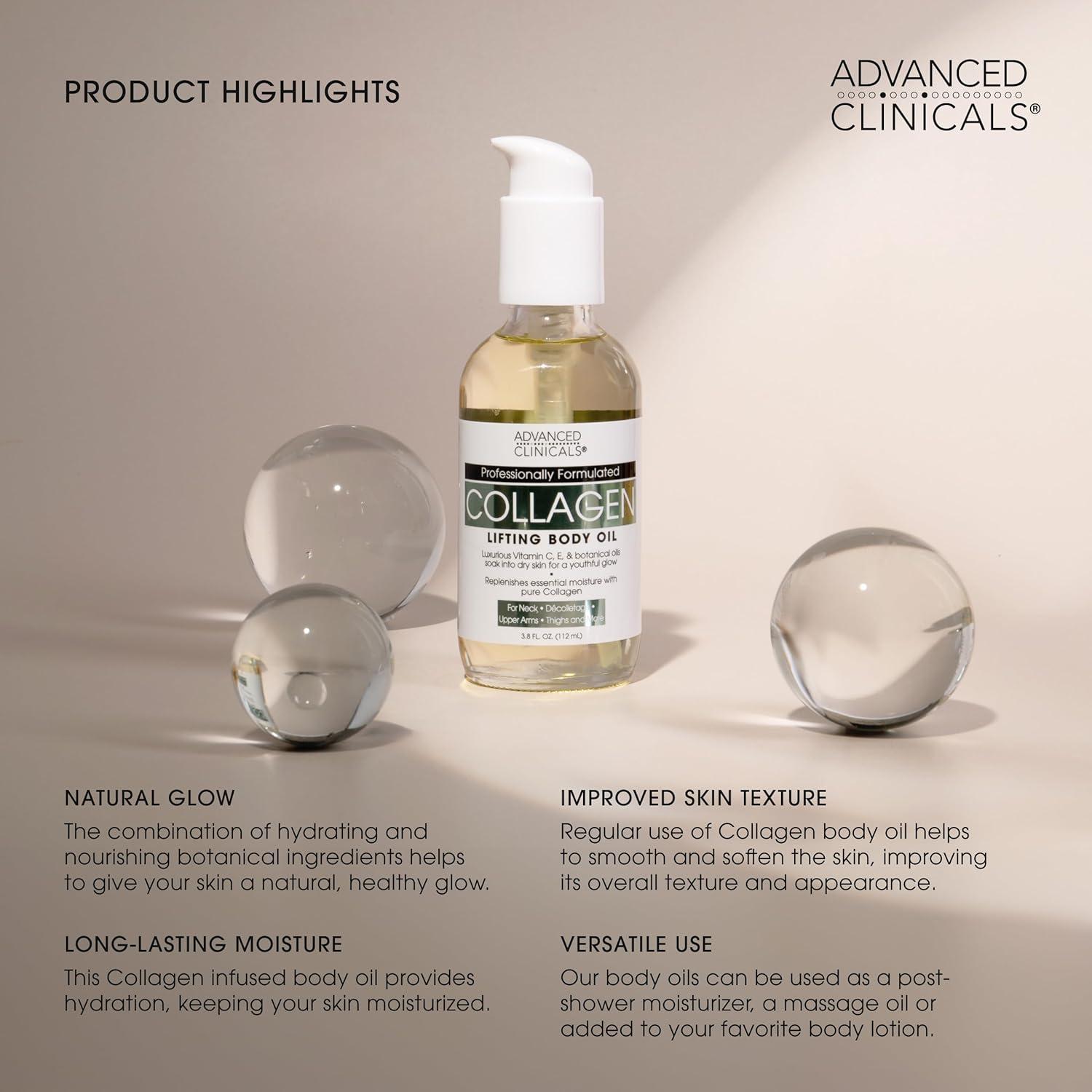 Aceite Corporal Hidratante de Colágeno Advanced Clinicals 112 ml