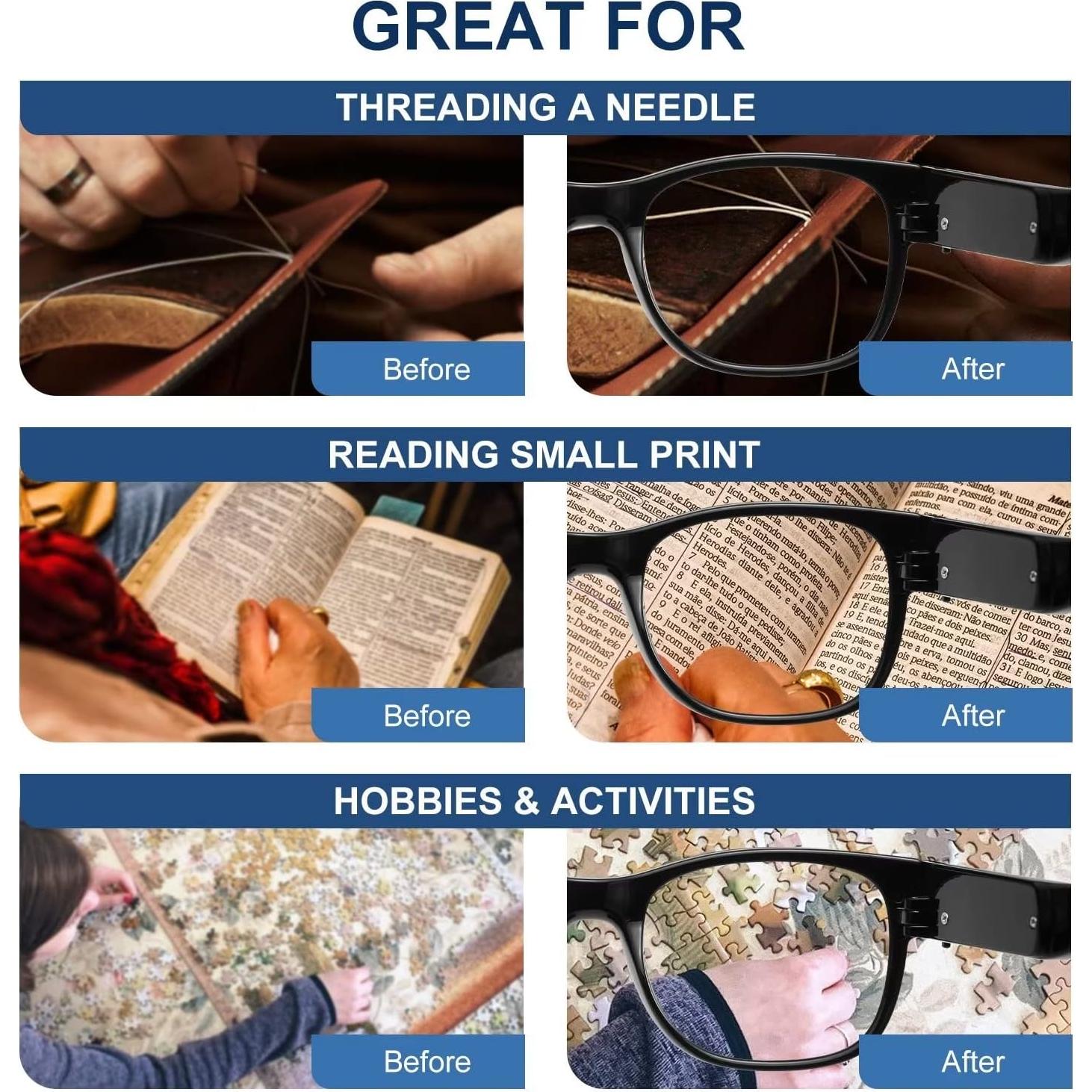 Gafas de lectura OKH con luces LED recargables USB