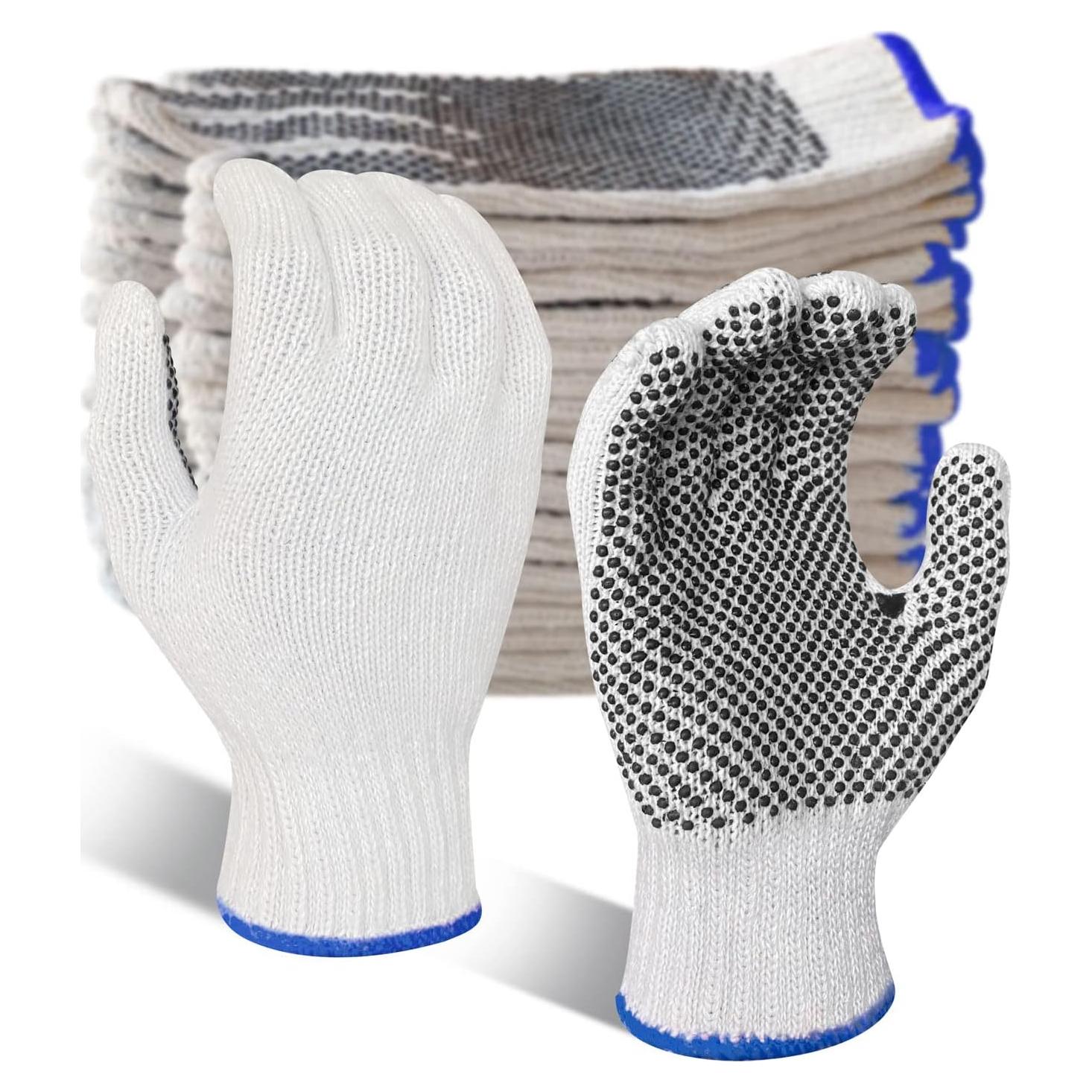 Guantes de Trabajo GSAFEME 12 Pares Algodón Antideslizantes