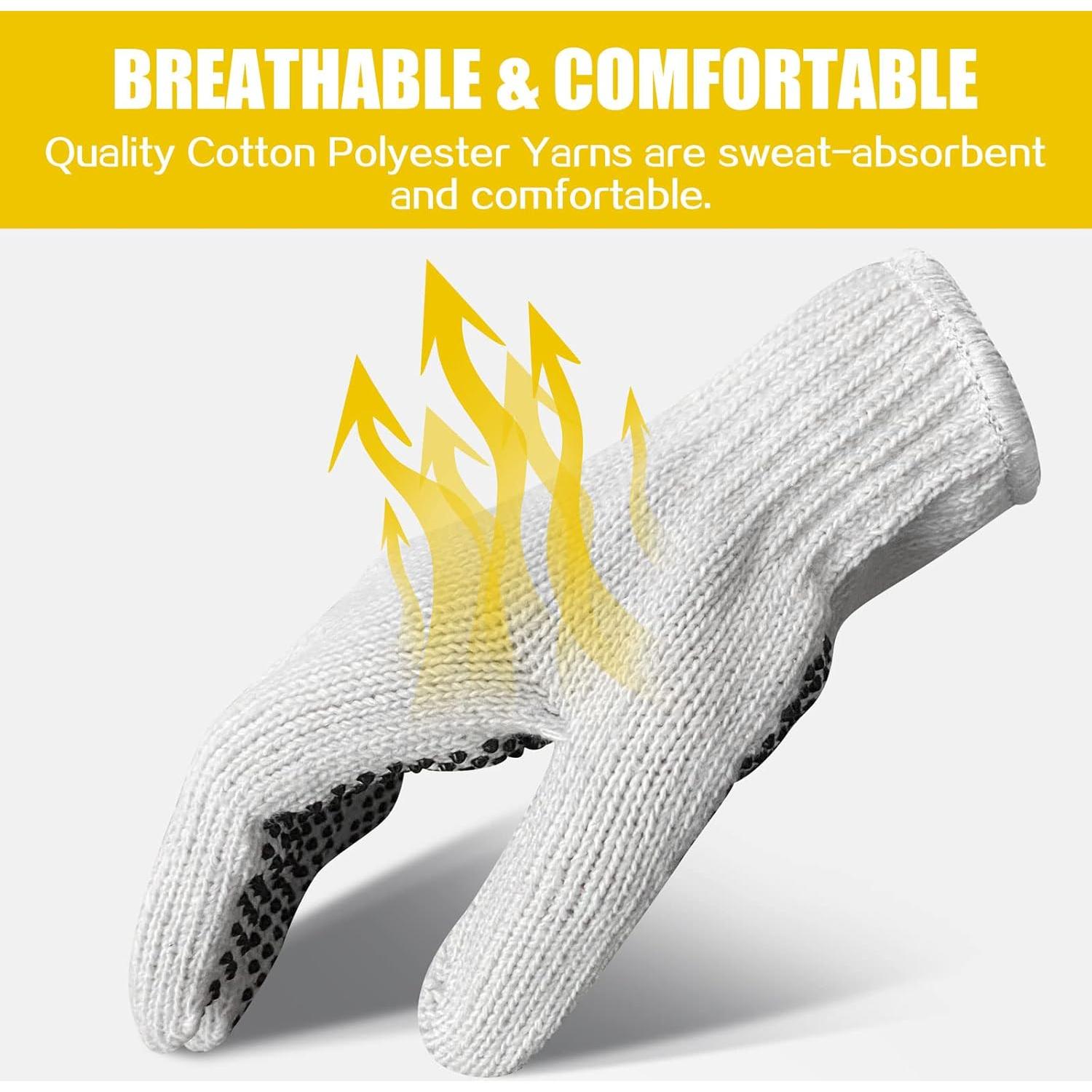 Guantes de Trabajo GSAFEME 12 Pares Algodón Antideslizantes