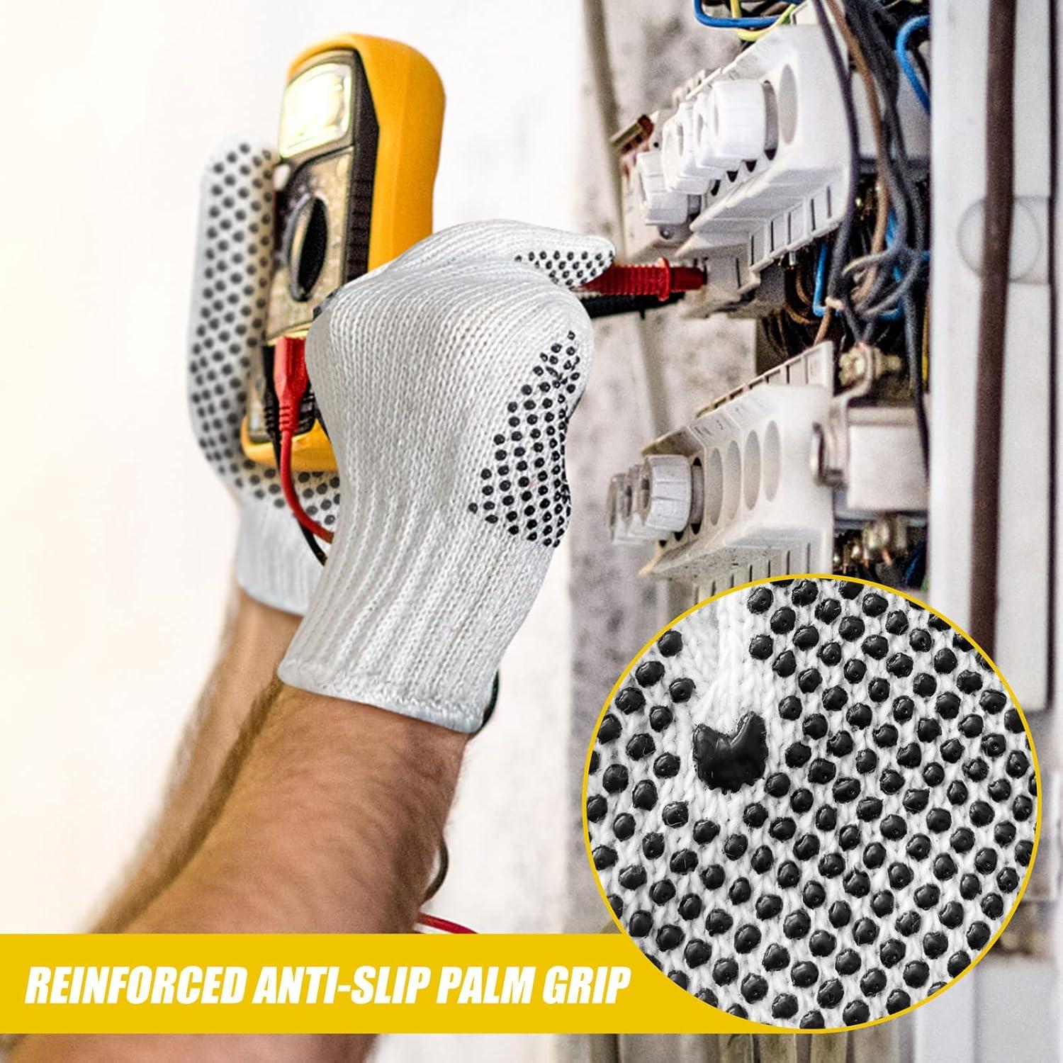 Guantes de Trabajo GSAFEME 12 Pares Algodón Antideslizantes