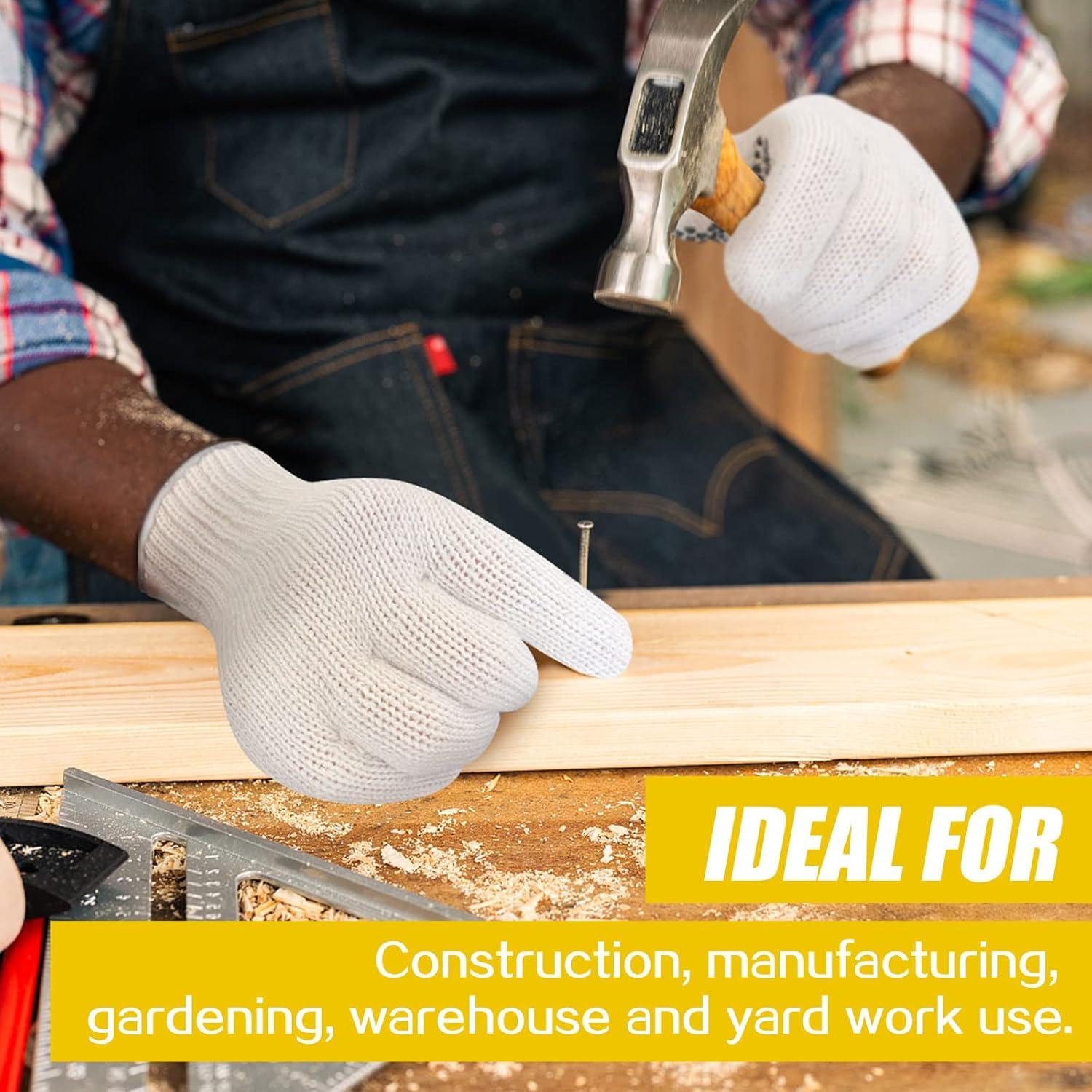 Guantes de Trabajo GSAFEME 12 Pares Algodón Antideslizantes