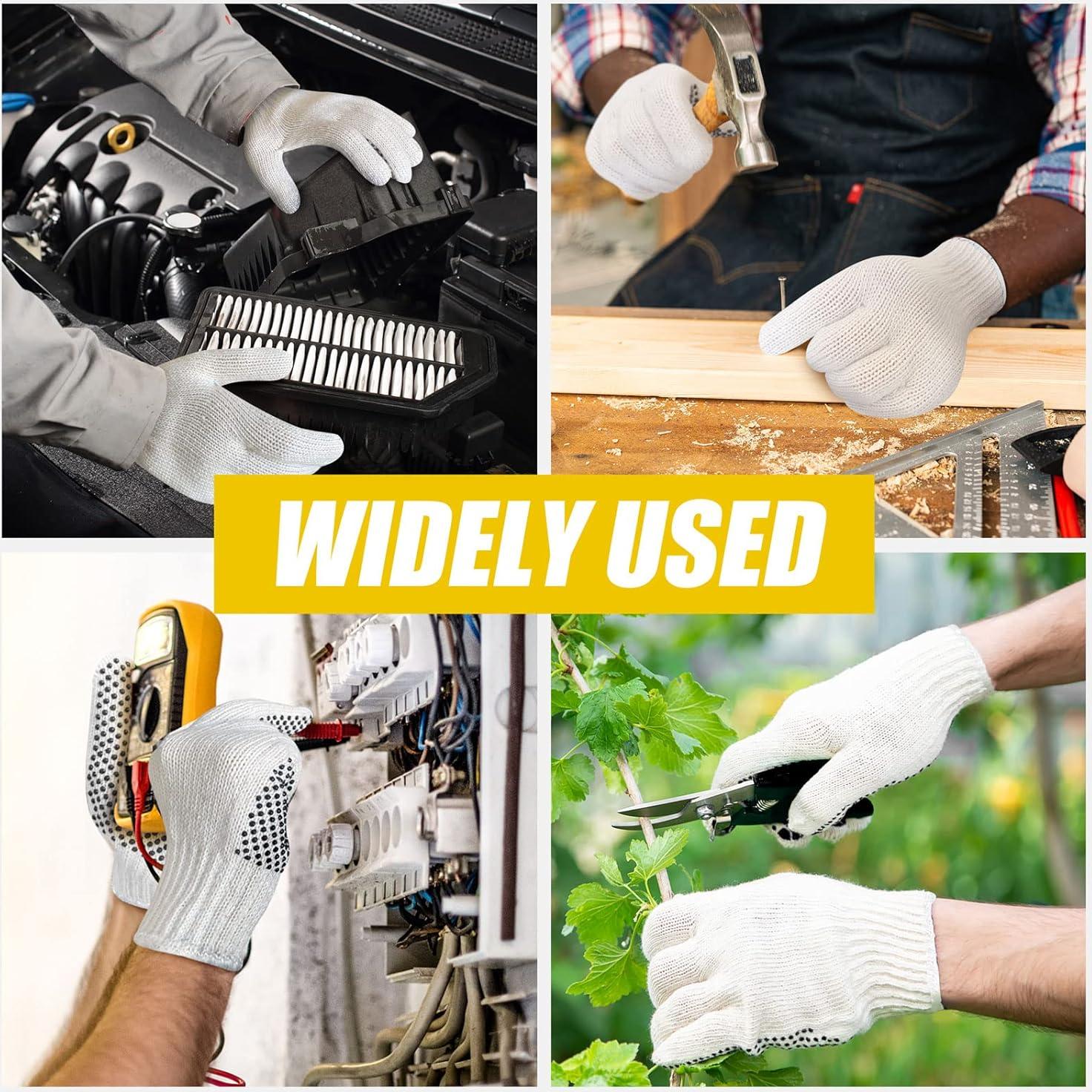 Guantes de Trabajo GSAFEME 12 Pares Algodón Antideslizantes