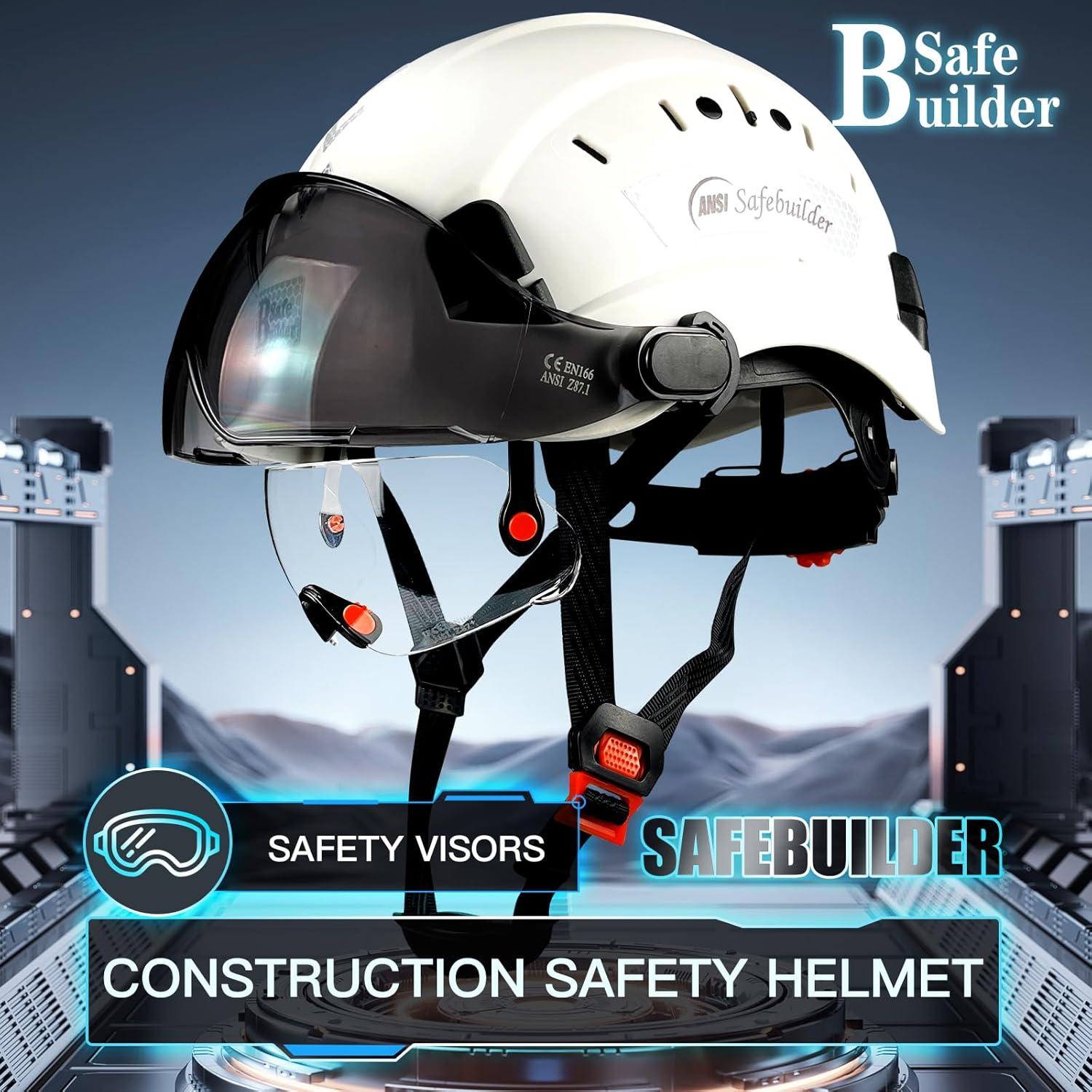Casco de Seguridad SAFEBUILDER CR06 con 2 Visores y Ventilación