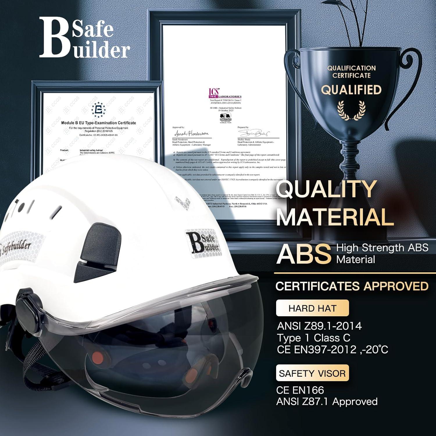 Casco de Seguridad SAFEBUILDER CR06 con 2 Visores y Ventilación