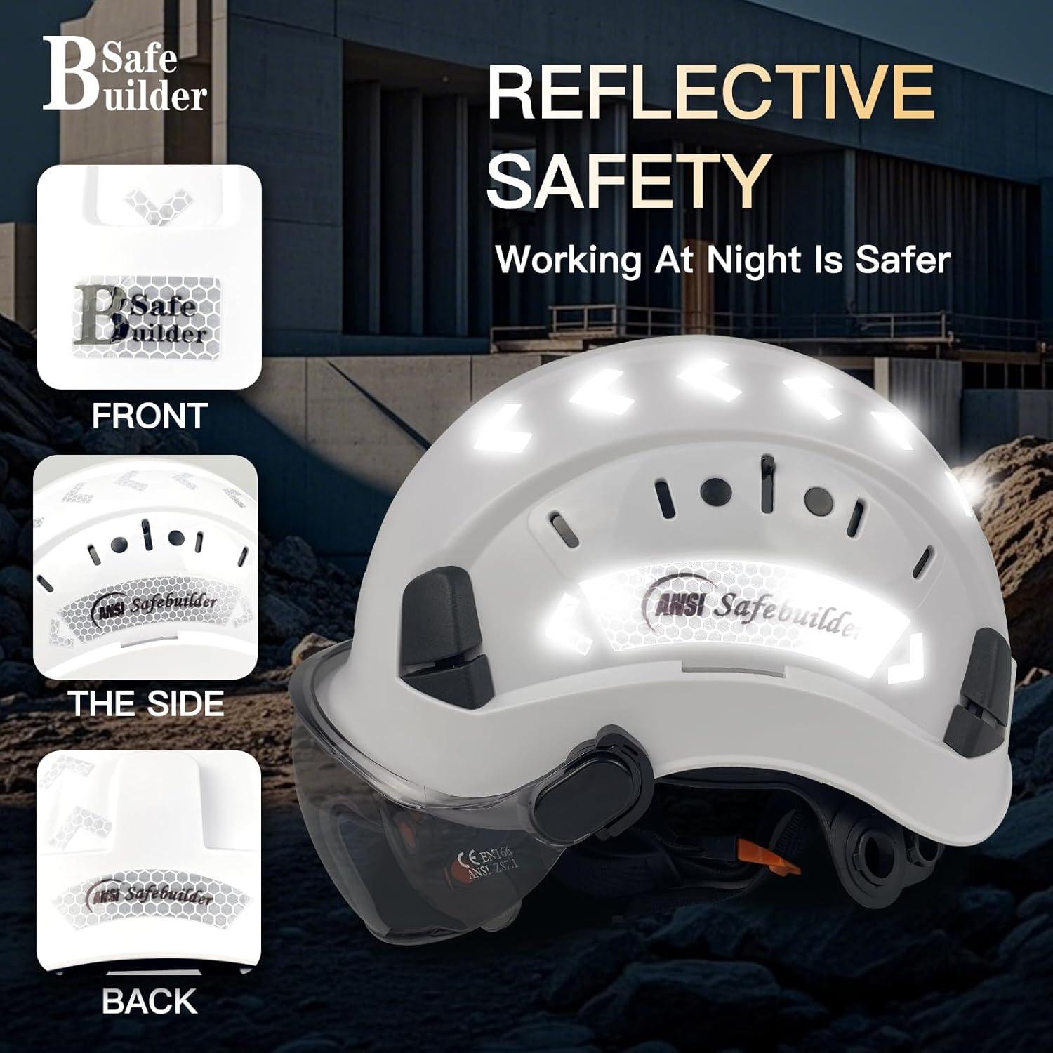 Casco de Seguridad SAFEBUILDER CR06 con 2 Visores y Ventilación