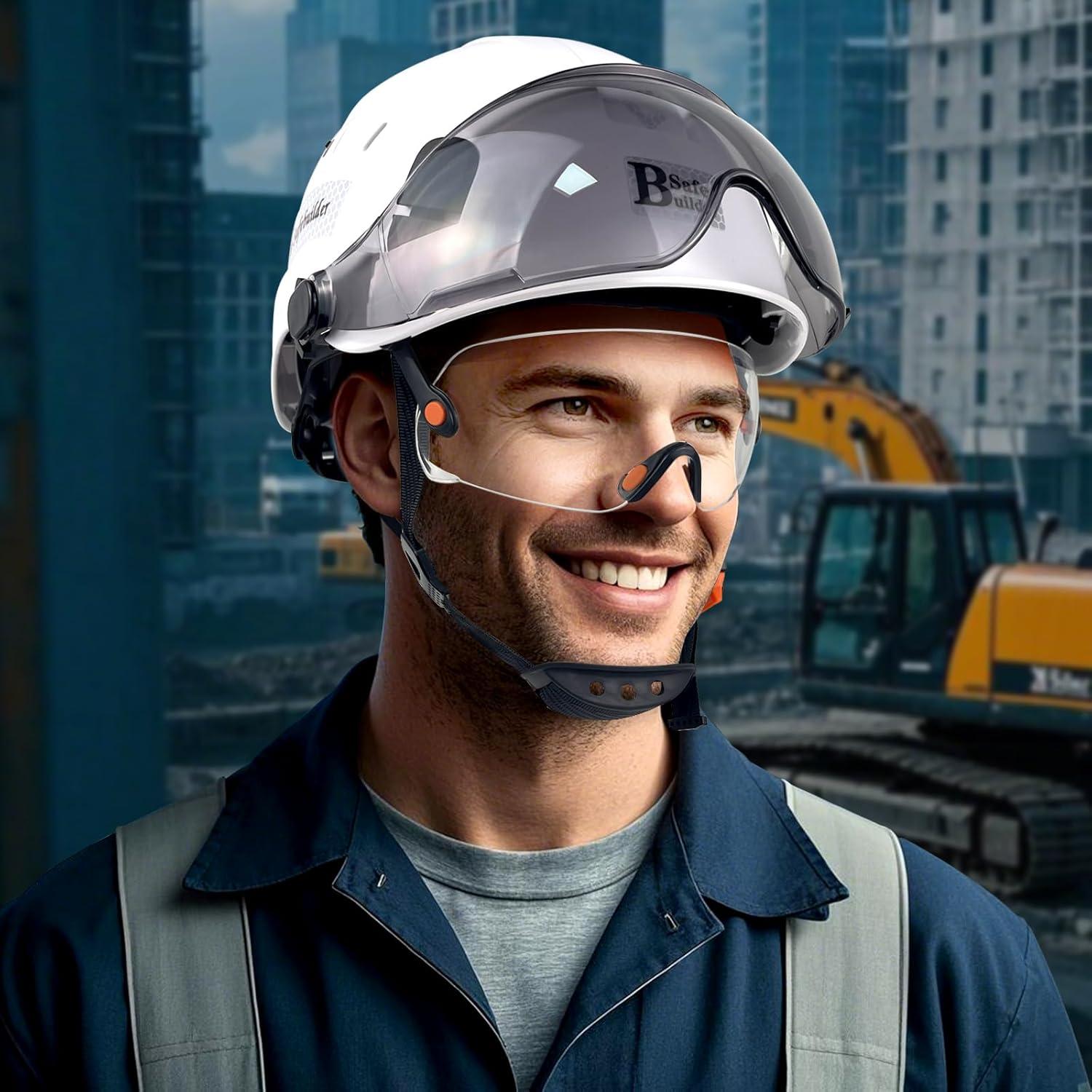 Casco de Seguridad SAFEBUILDER CR06 con 2 Visores y Ventilación