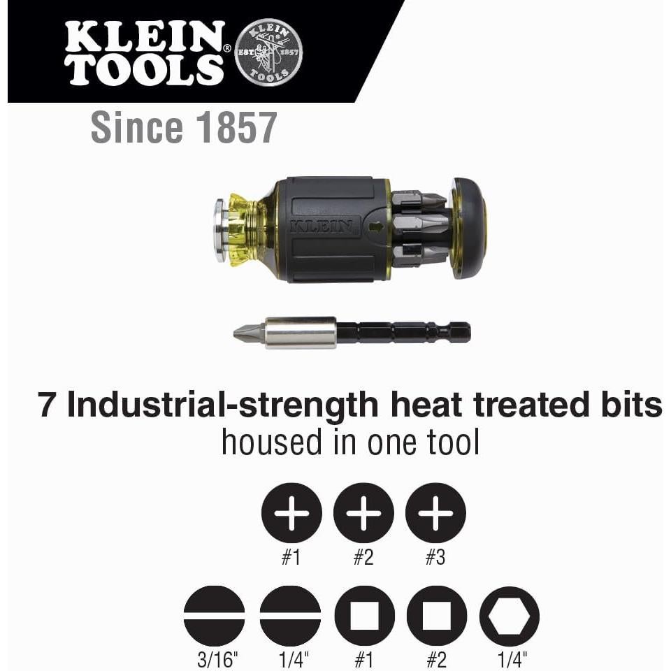 Destornillador Stubby Multi-bit Klein Tools 32308 8-en-1 Ajustable