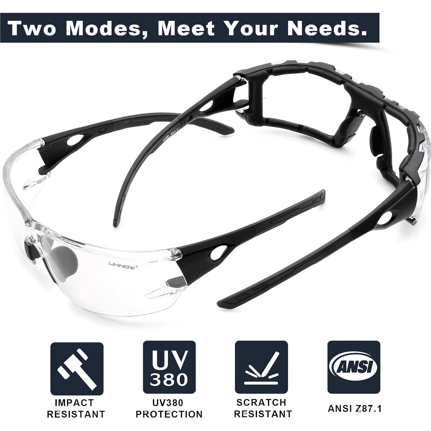 Gafas de Seguridad Foto-cromáticas UKNOW con Espuma Removible