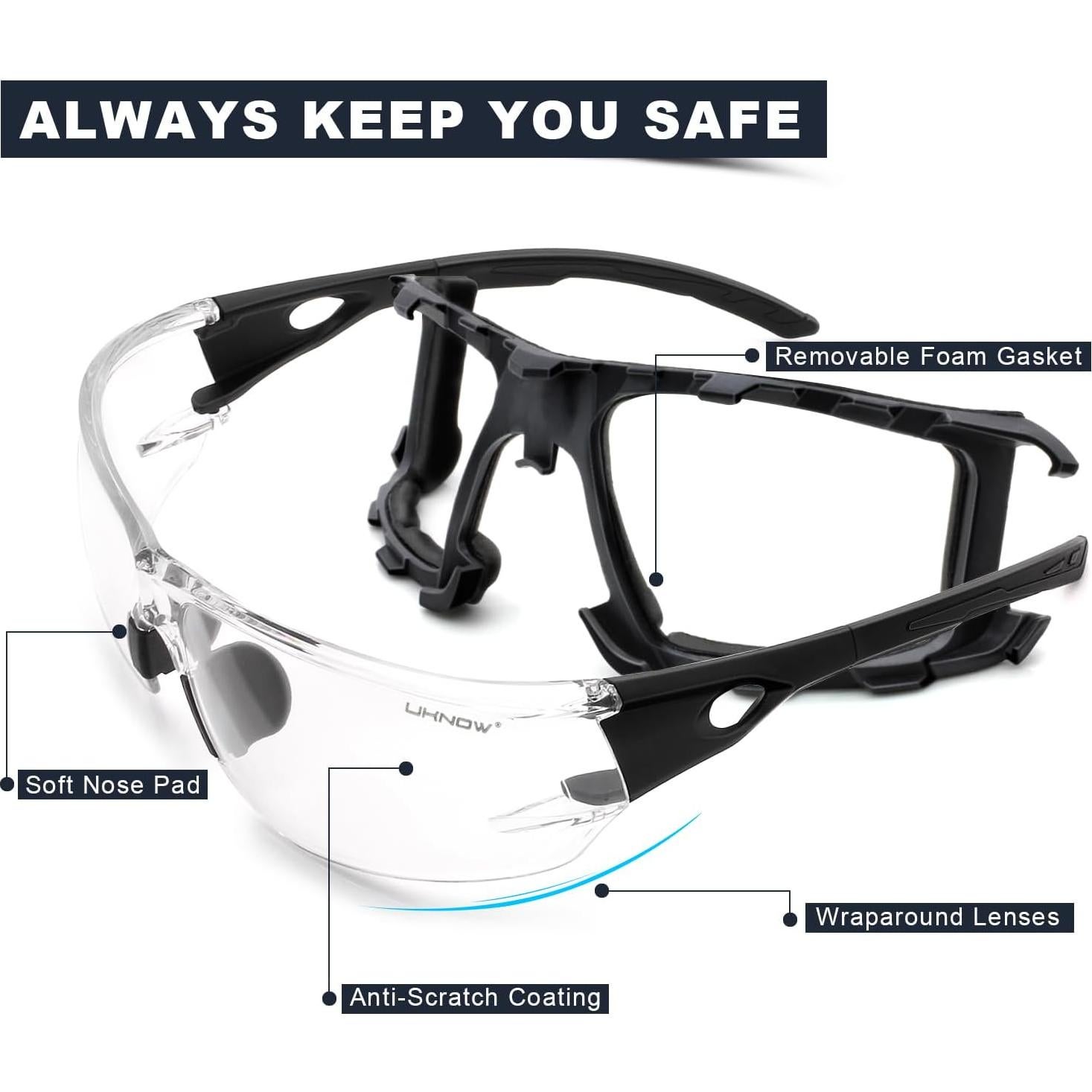 Gafas de Seguridad Foto-cromáticas UKNOW con Espuma Removible
