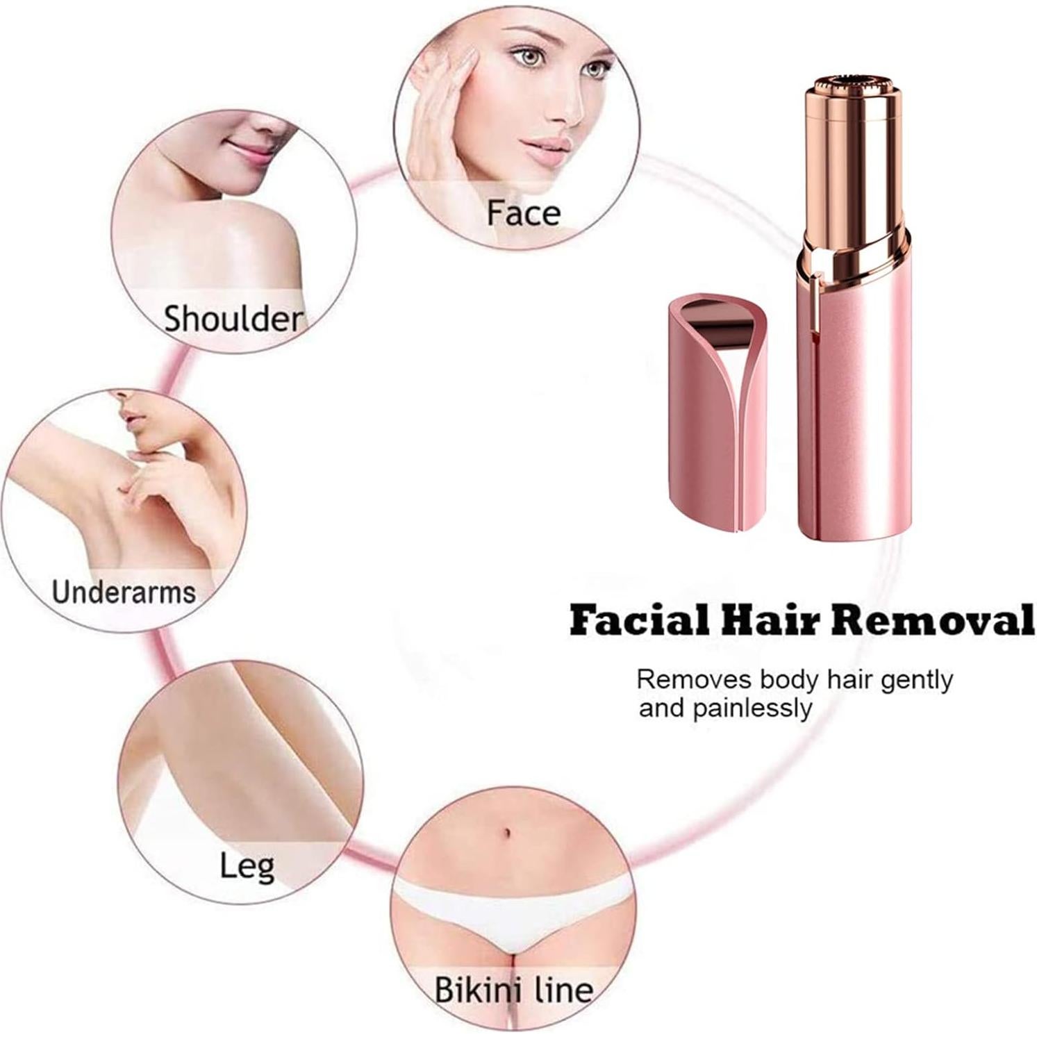 Removedor de Vello Facial Indoloro HongTian Oro Rosa USB