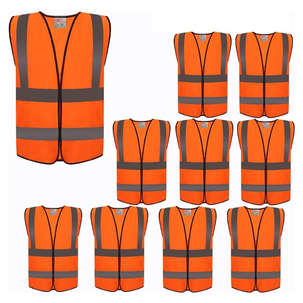 Chaleco Reflectante Zojo Ajustable Alta Visibilidad Naranja