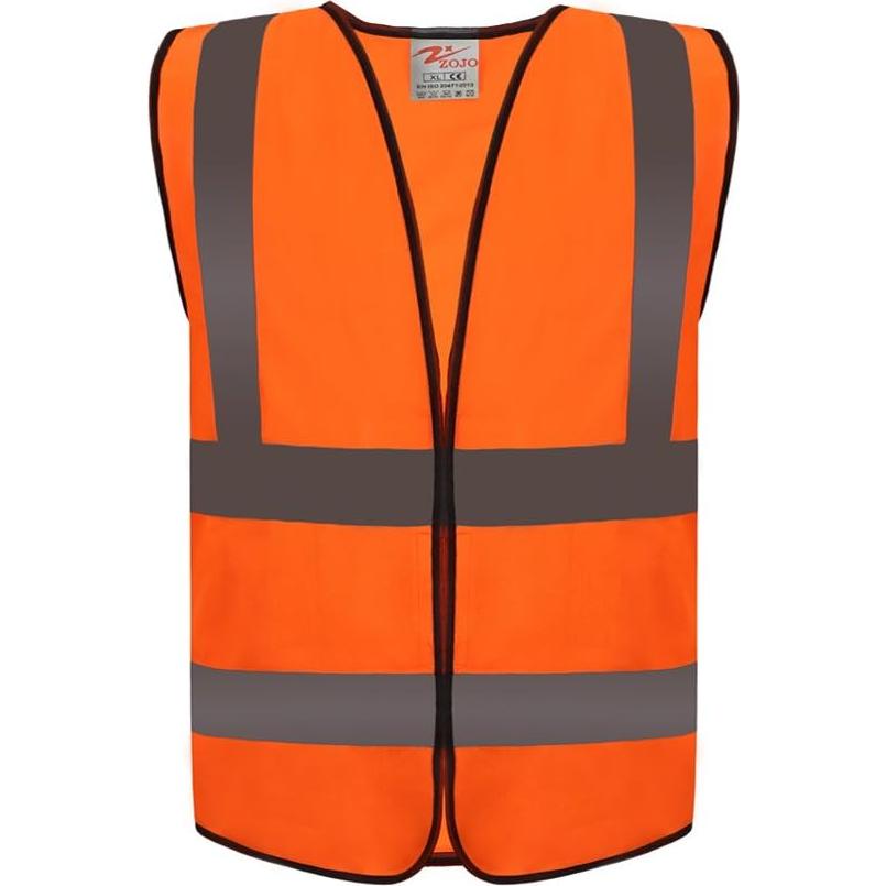Chaleco Reflectante Zojo Ajustable Alta Visibilidad Naranja