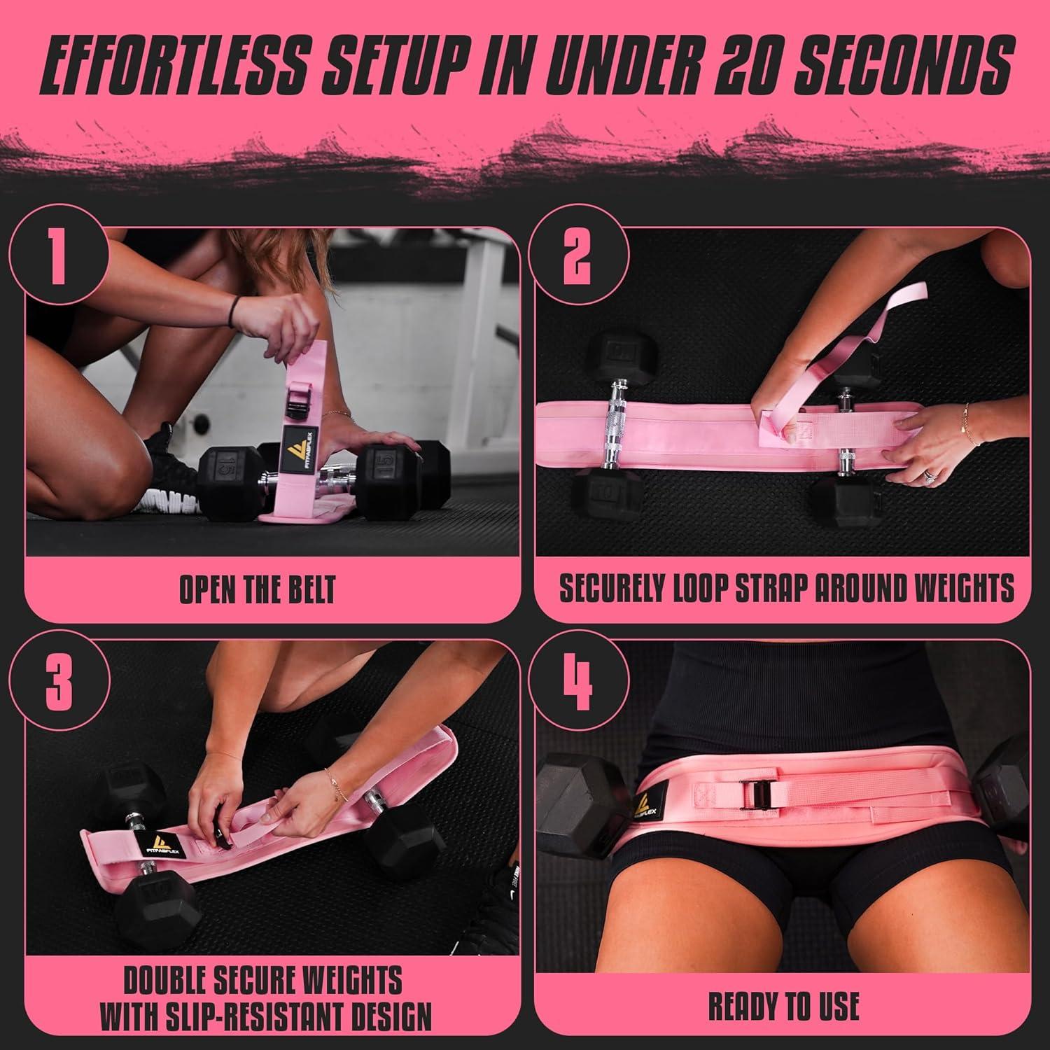 Cinturón de empuje de cadera FITFABFLEX Rosa ajustable