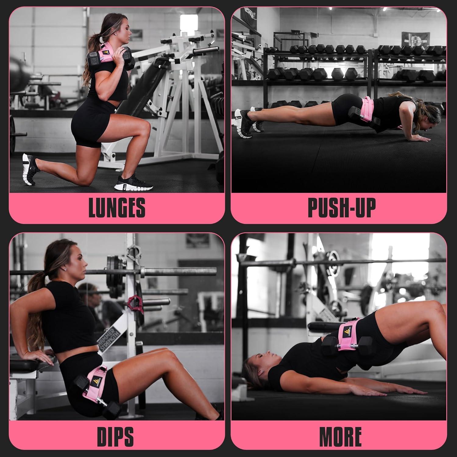 Cinturón de empuje de cadera FITFABFLEX Rosa ajustable