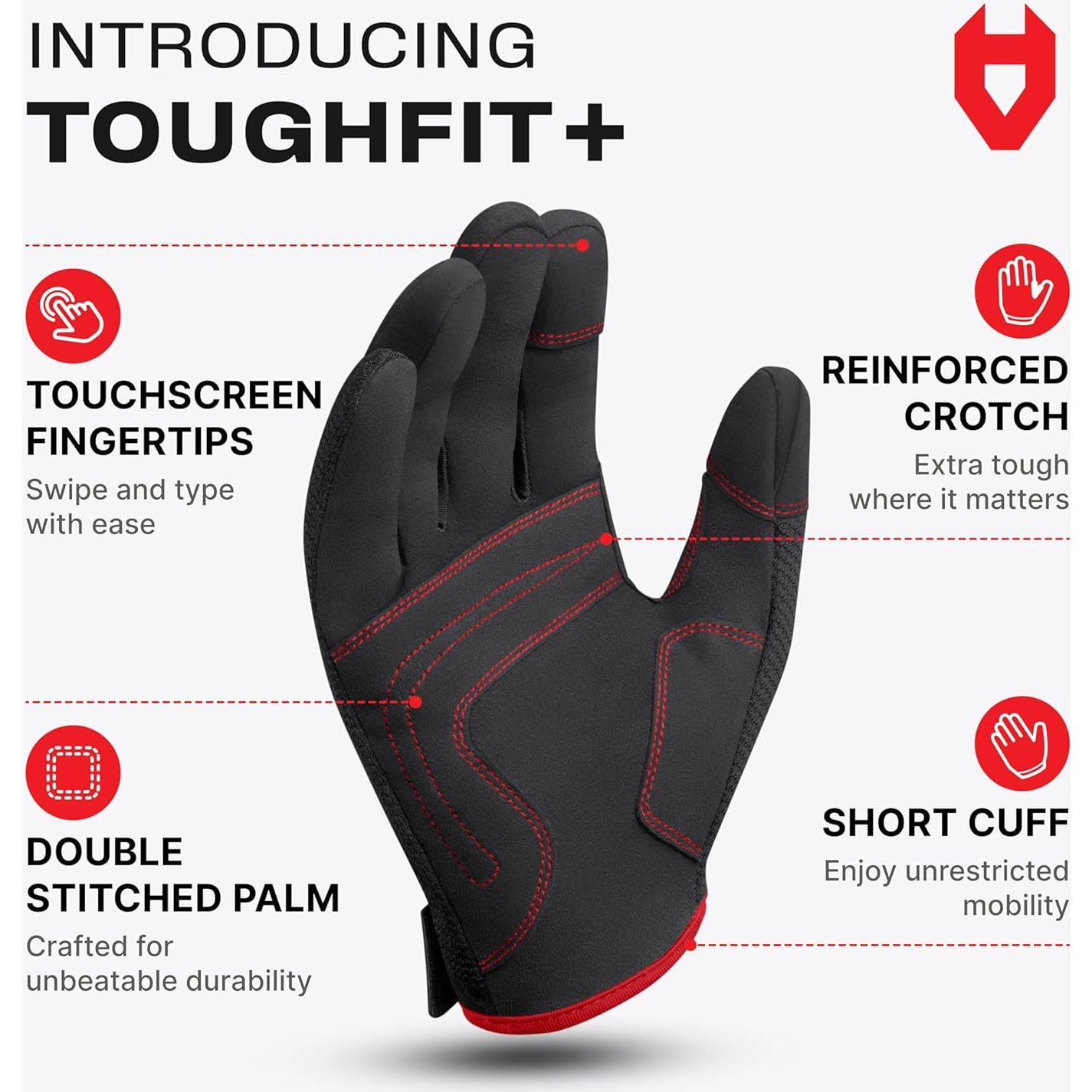 Guantes de Trabajo NoCry ToughFit+ para Hombres - Transpirables