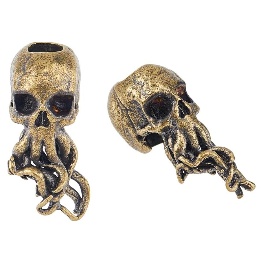 Perlas de Lanyard Calavera SUPERFINDINGS 2 Piezas Latón 28.5mm