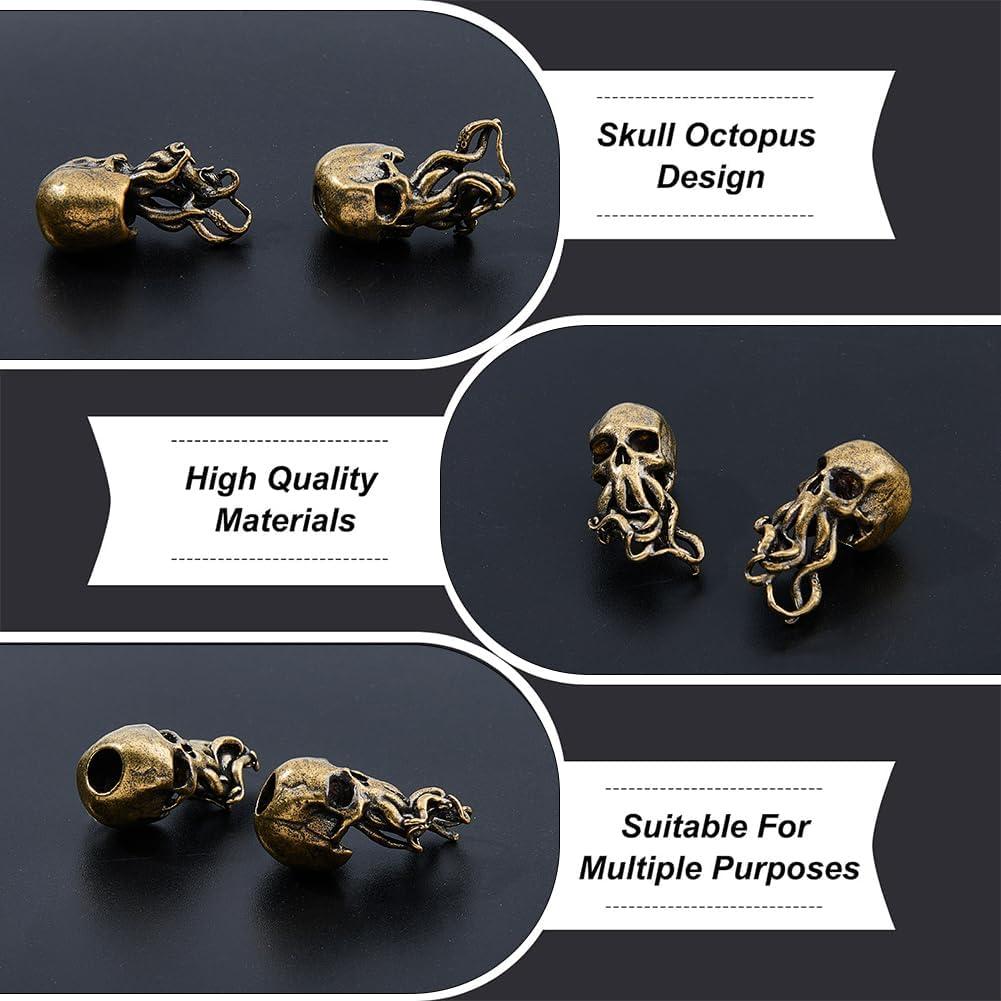 Perlas de Lanyard Calavera SUPERFINDINGS 2 Piezas Latón 28.5mm