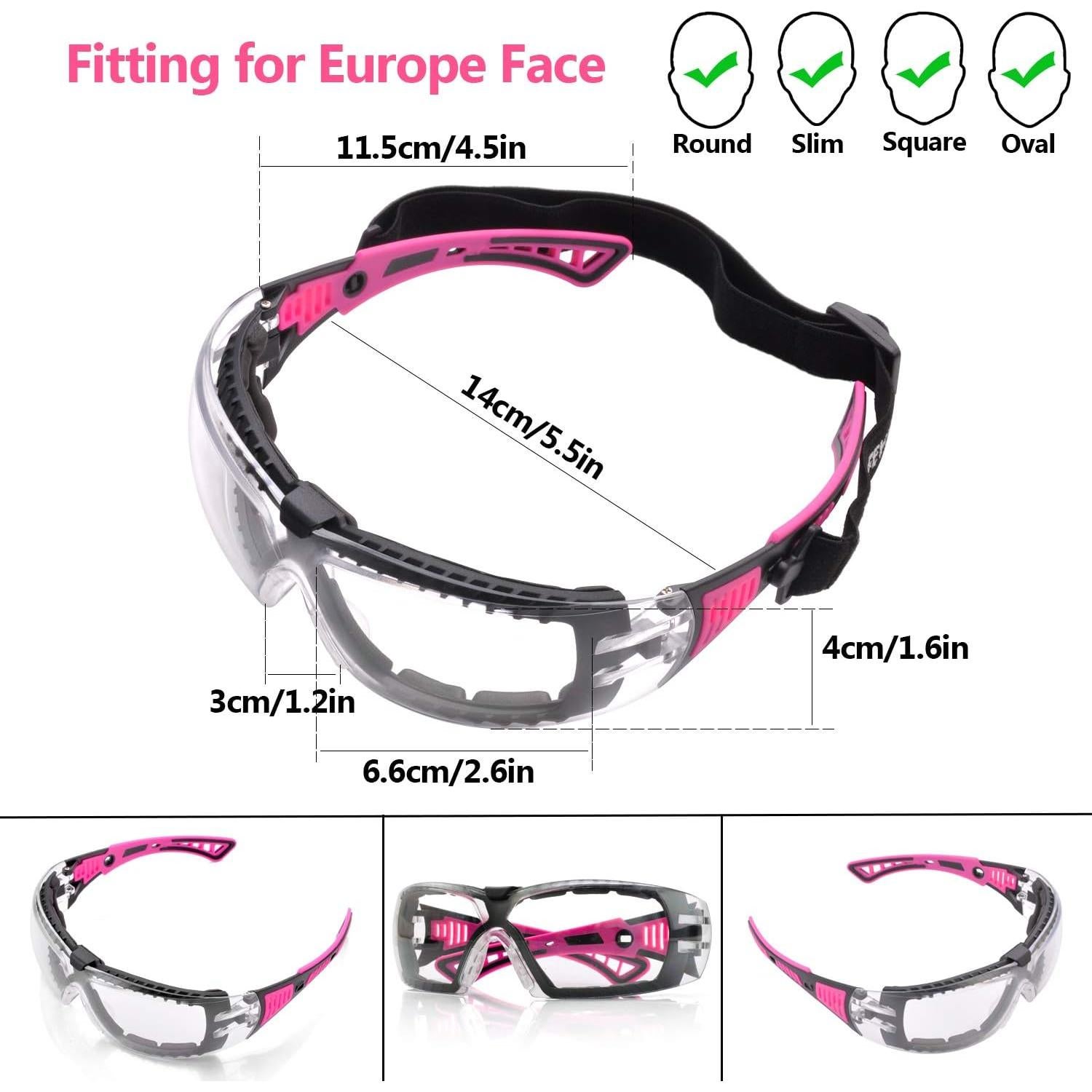 Gafas de seguridad antiempañantes SAFEYEAR para mujeres