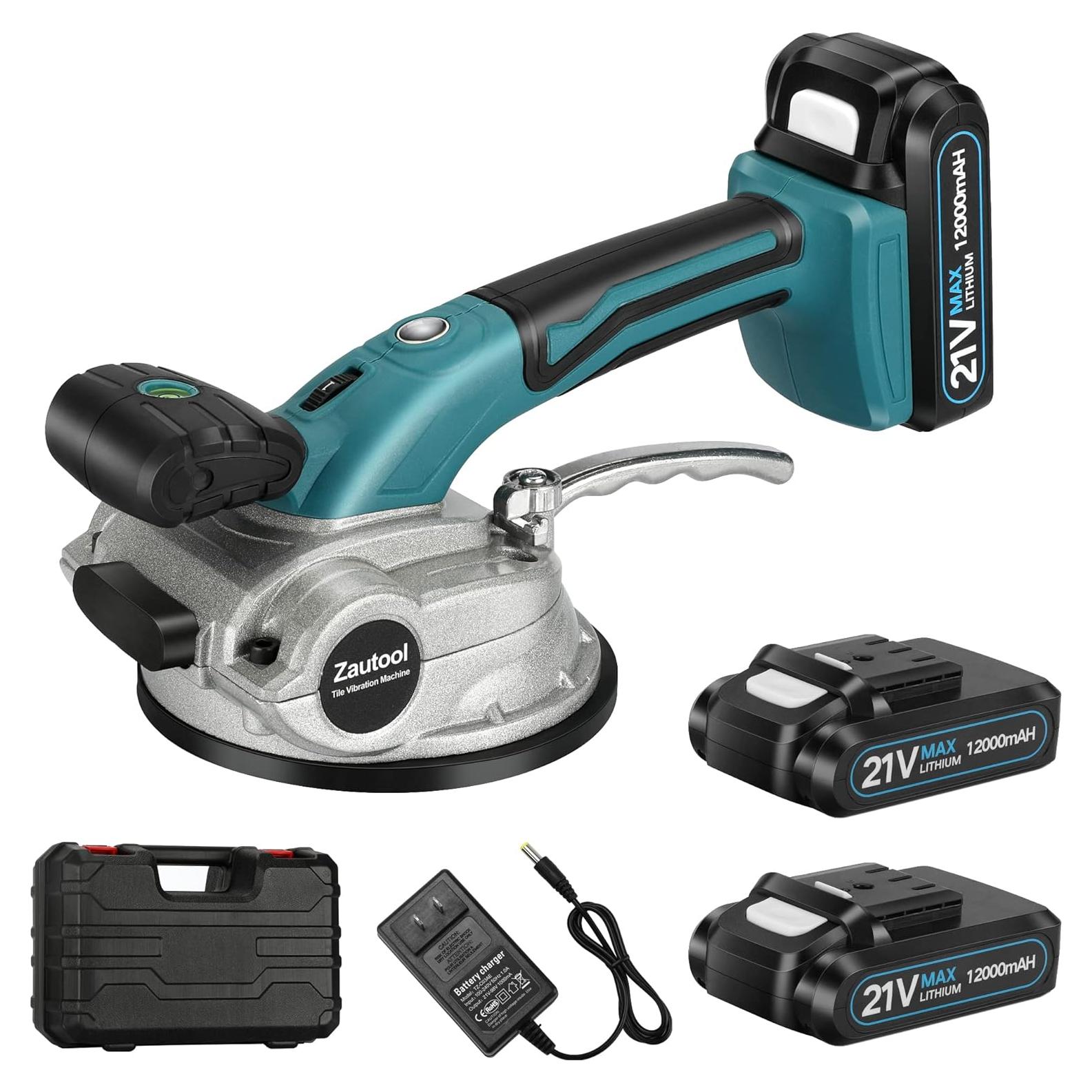 Máquina de Vibración de Azulejos Zautool 21V 12000mAh 18000 RPM