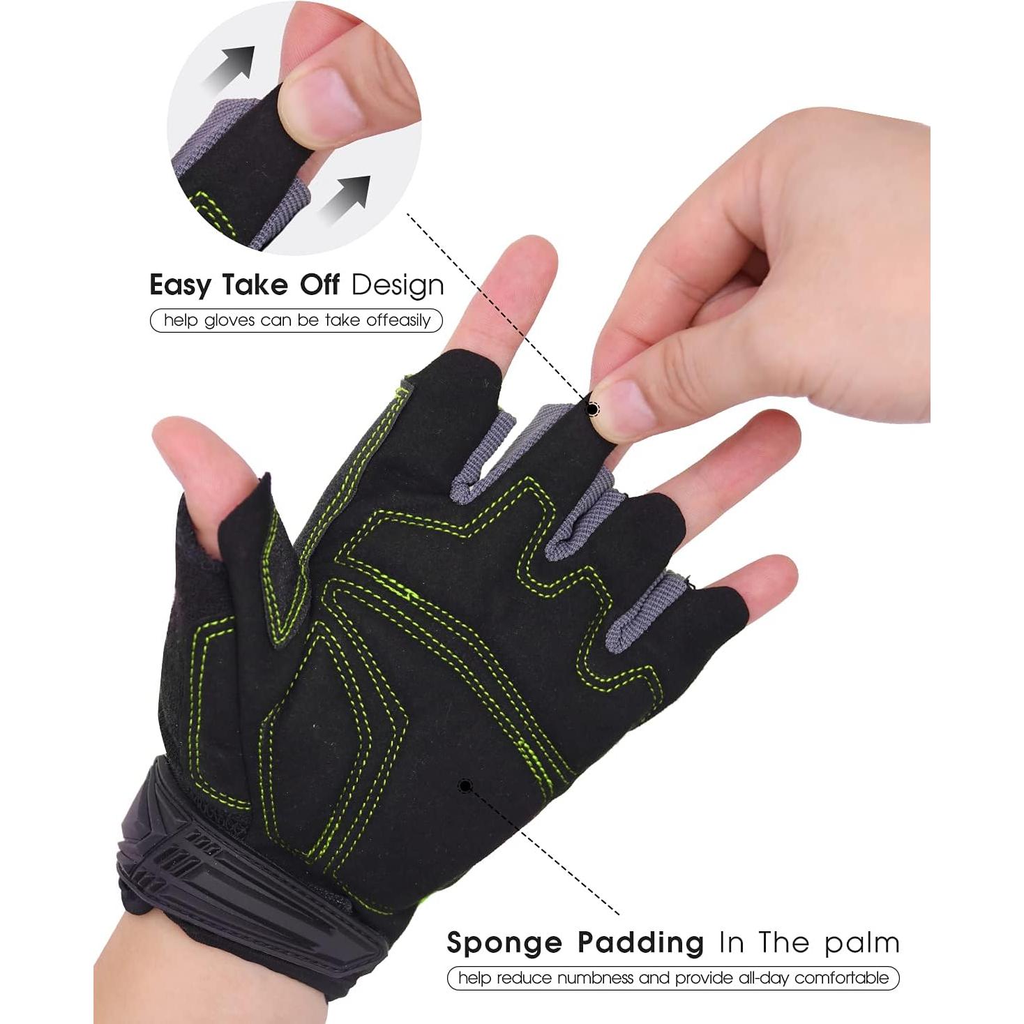 Guantes de Trabajo Sin Dedos HANDLANDY Verde Grande