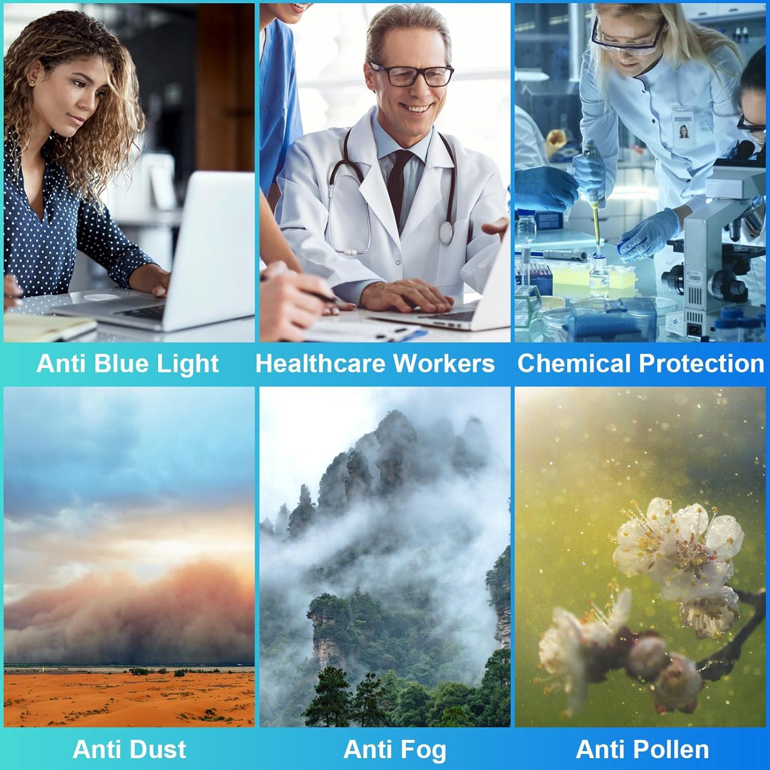 Gafas de Seguridad OXG Antivaho 4 Paquete Bloqueo Luz Azul