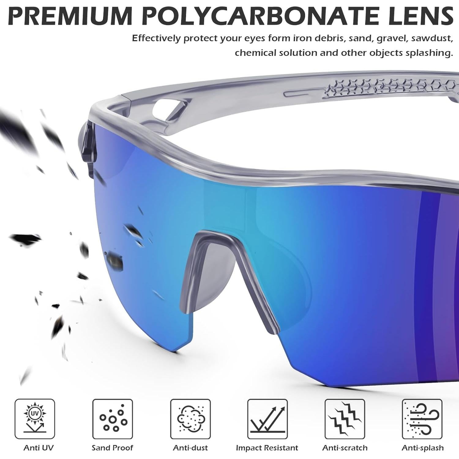 Gafas de Seguridad OXG 6 Paquete Lentes Resistentes Unisex