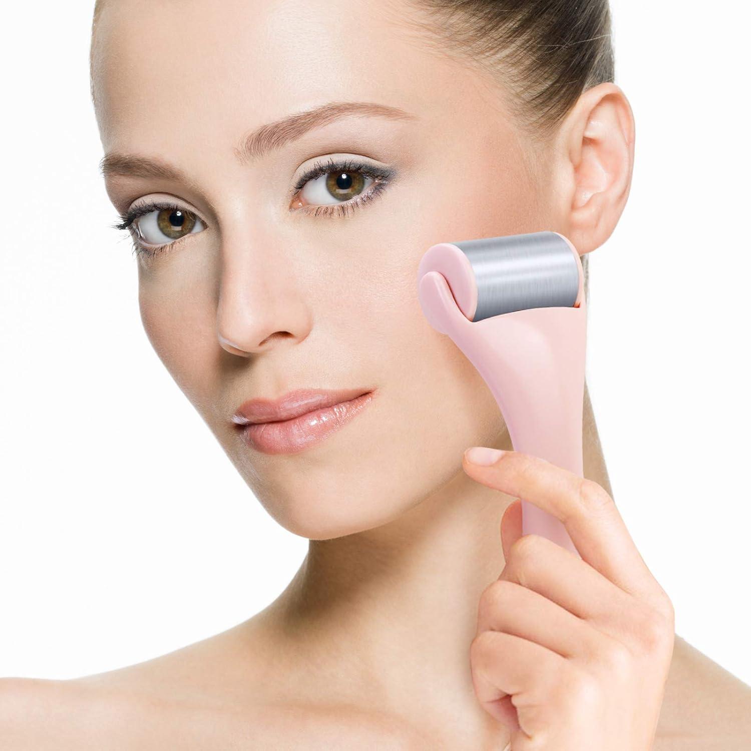 Rodillo de Hielo Facial MAANGE Rosa 2 Pcs - Alivio Ojeras