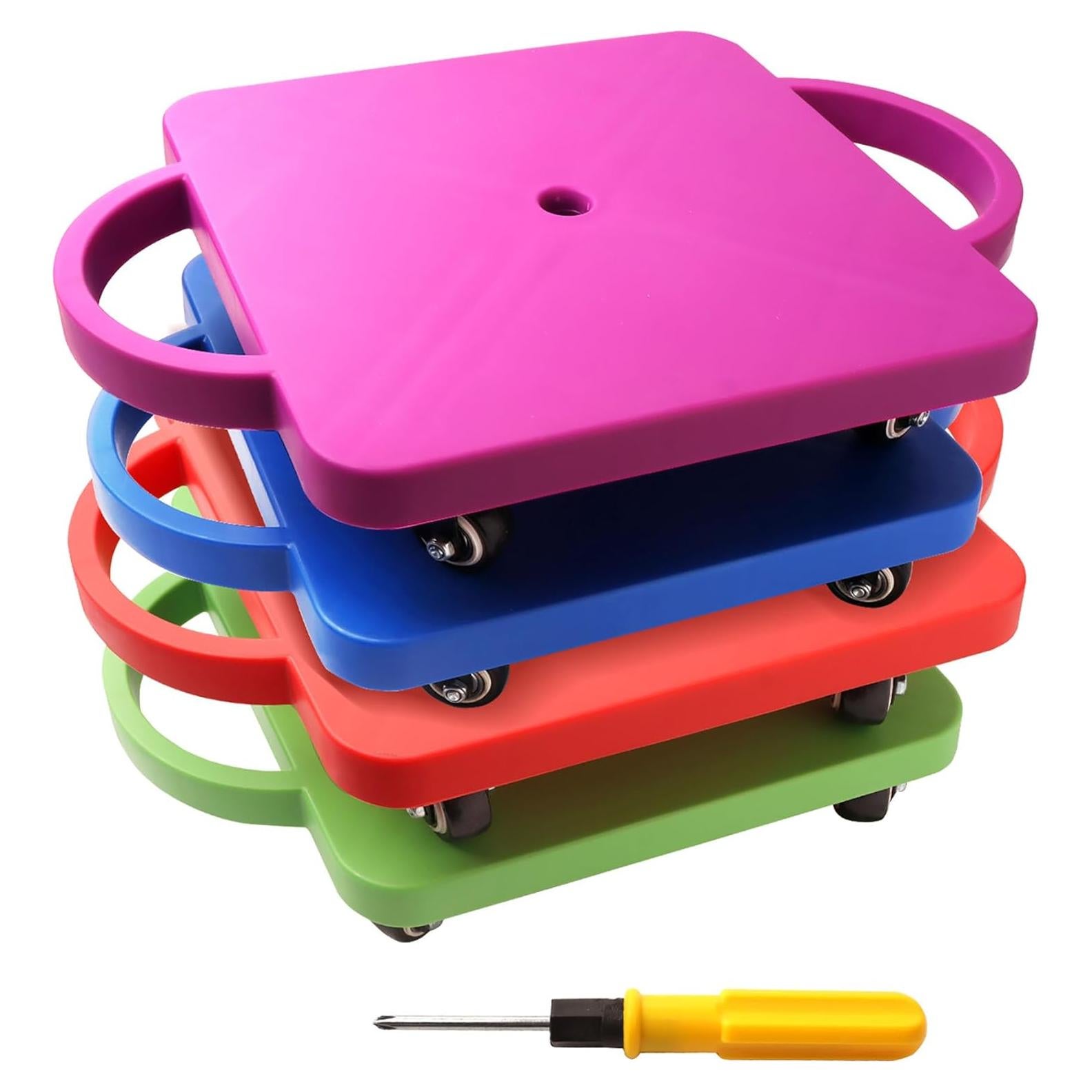 Patinete de Plástico GSE con Mangos para Niños 4 Ruedas