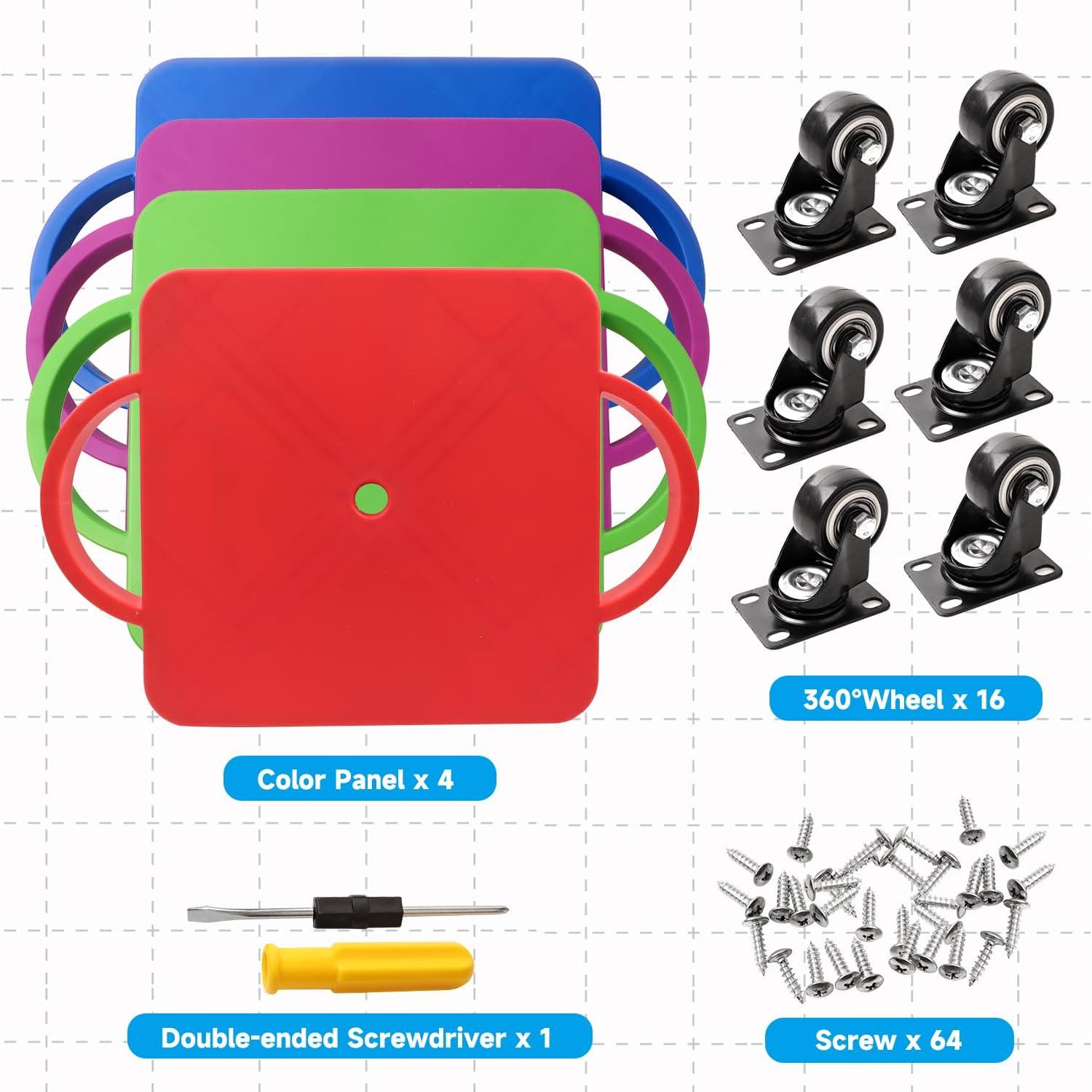 Patinete de Plástico GSE con Mangos para Niños 4 Ruedas