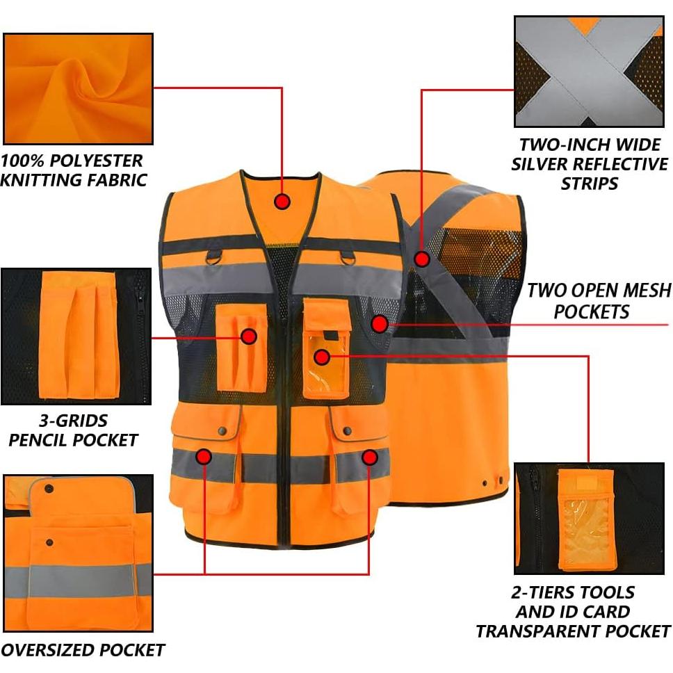 Chaleco de Seguridad OPLERAI Naranja 3XL Reflectante