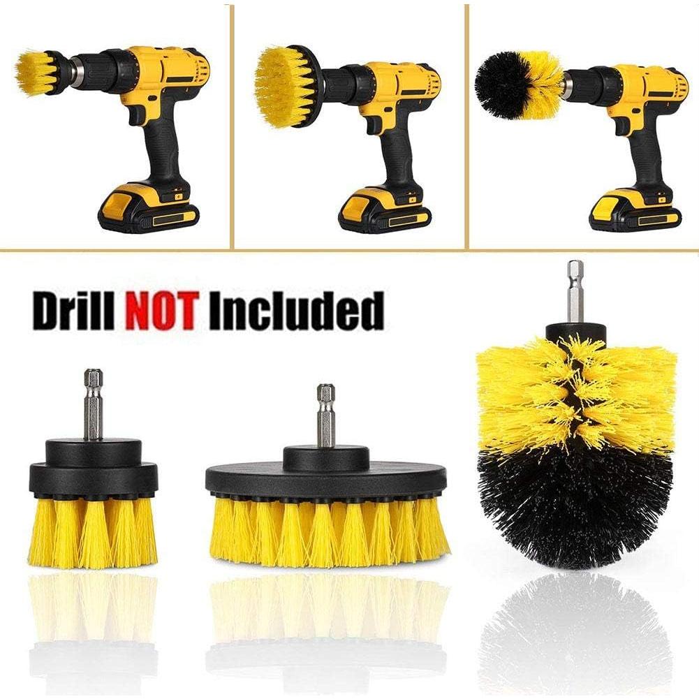 Kit de Cepillos de Limpieza para Baño Drillbrush - 3 Piezas