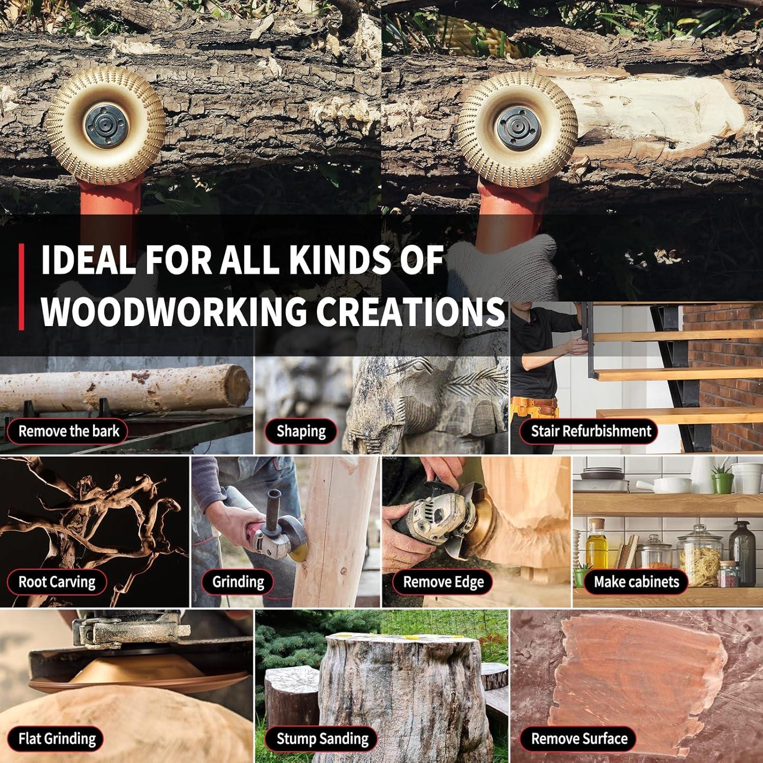 Disco de Tallado en Madera Revvstark 4" para Amoladora