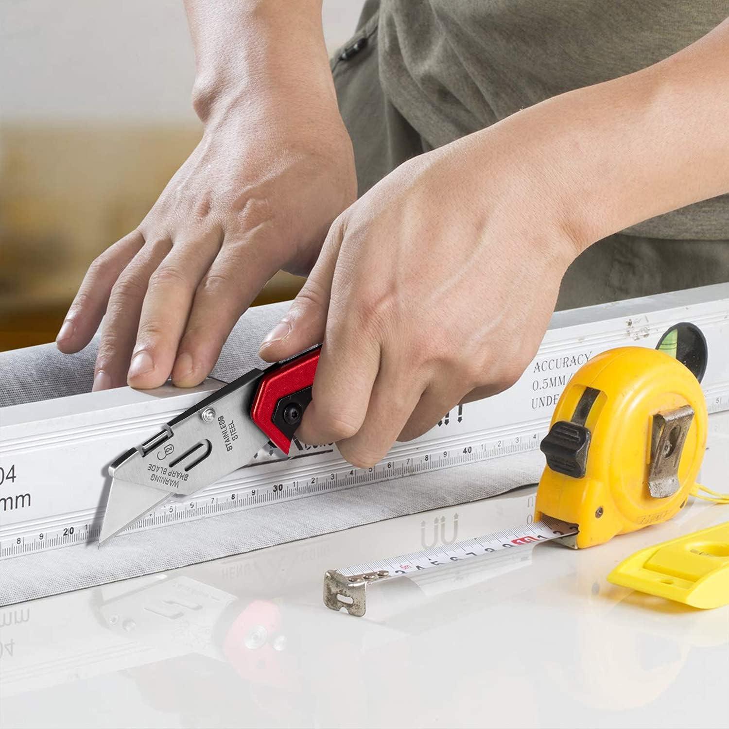 Cuchillo Utilitario Plegable EDC edcfans con 5 Cuchillas y Clip