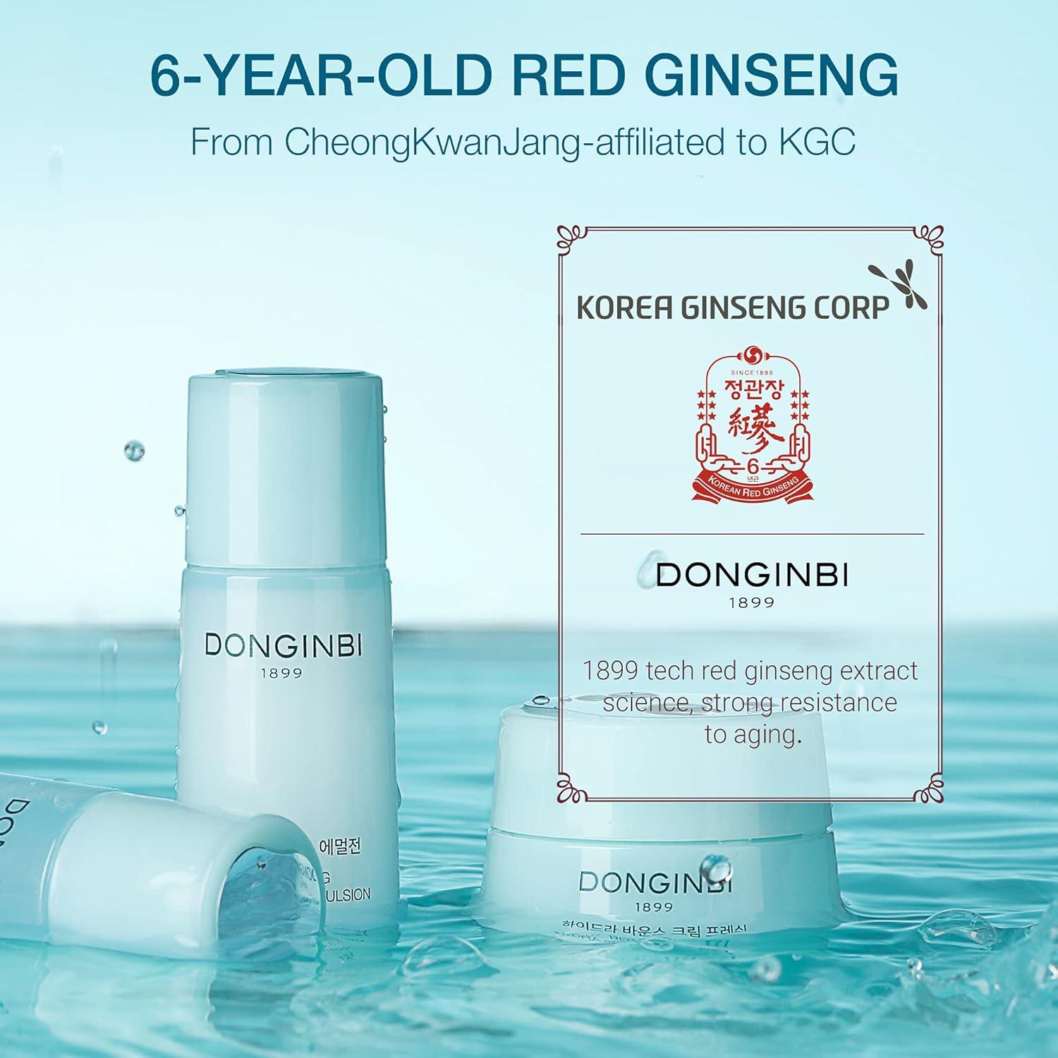 Kit de Viaje de Cuidado Facial Donginbi - Hidratante Ginseng Rojo