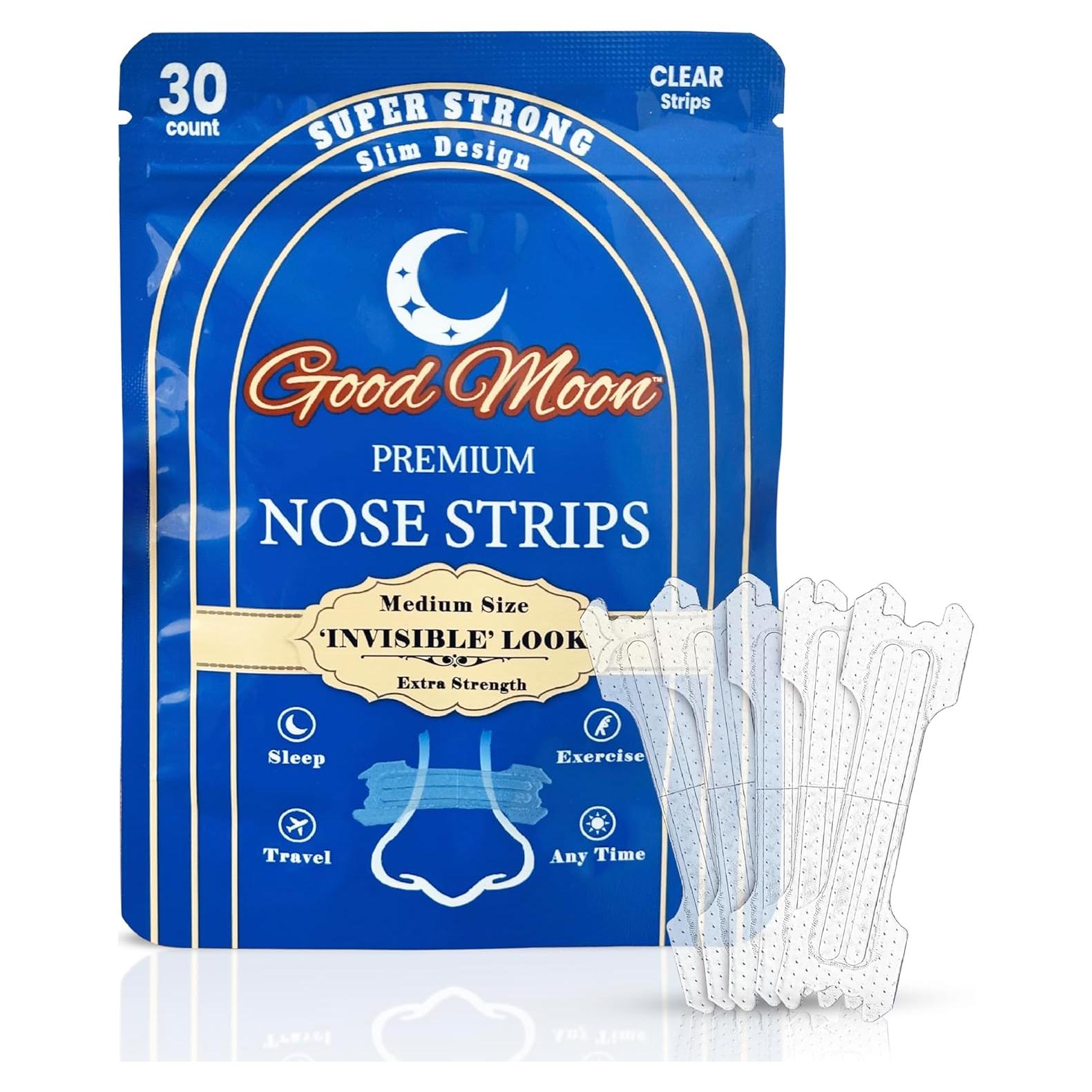 Tiras Nasales Invisibles Good Moon - Fuerza Extra - 30 Unidades