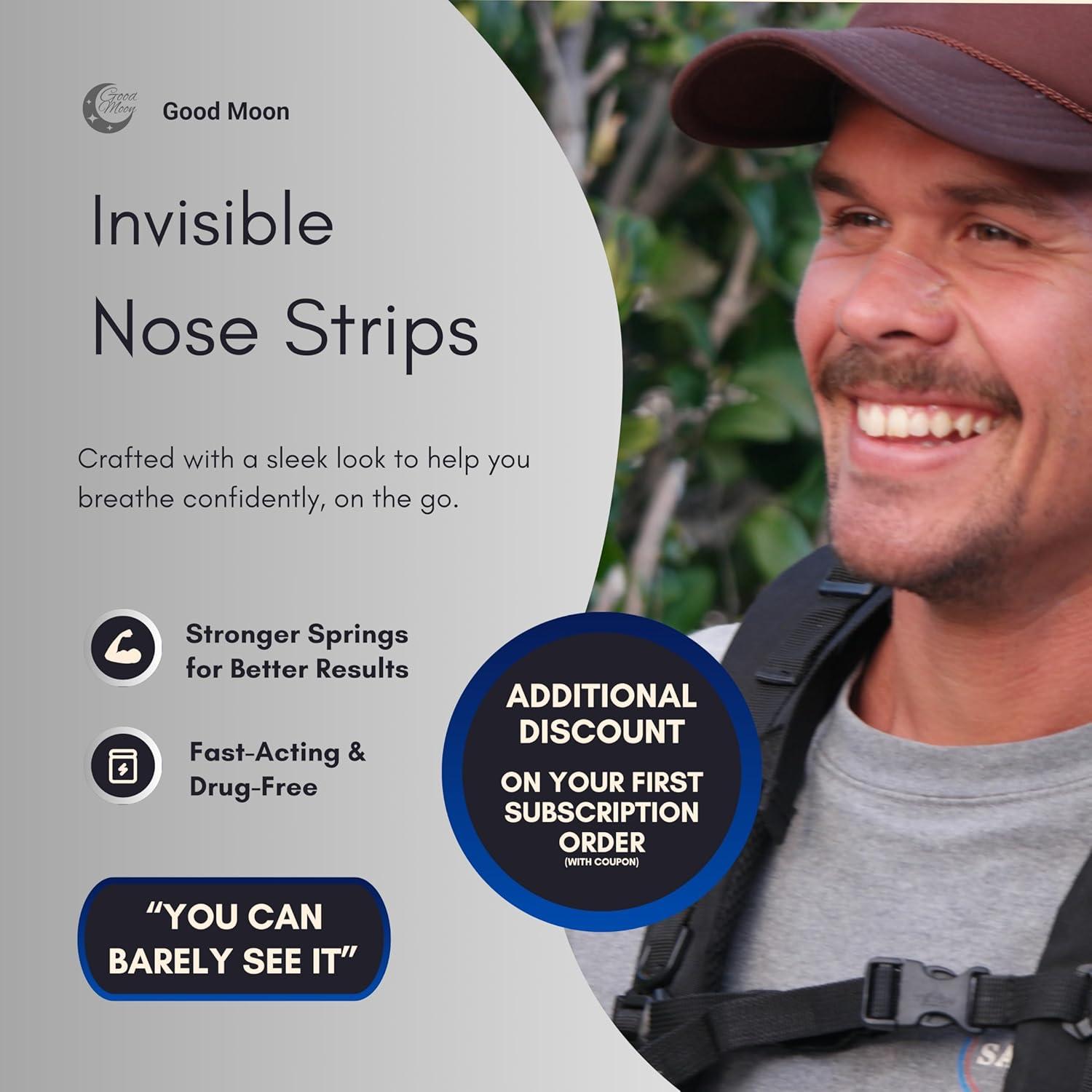 Tiras Nasales Invisibles Good Moon - Fuerza Extra - 30 Unidades