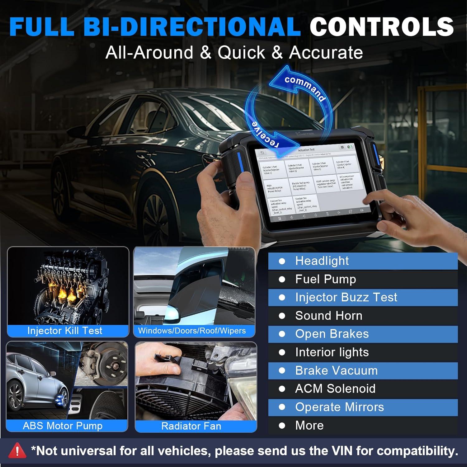 VDIAGTOOL VD70 Escáner OBD2 Bidireccional con 36+ Funciones
