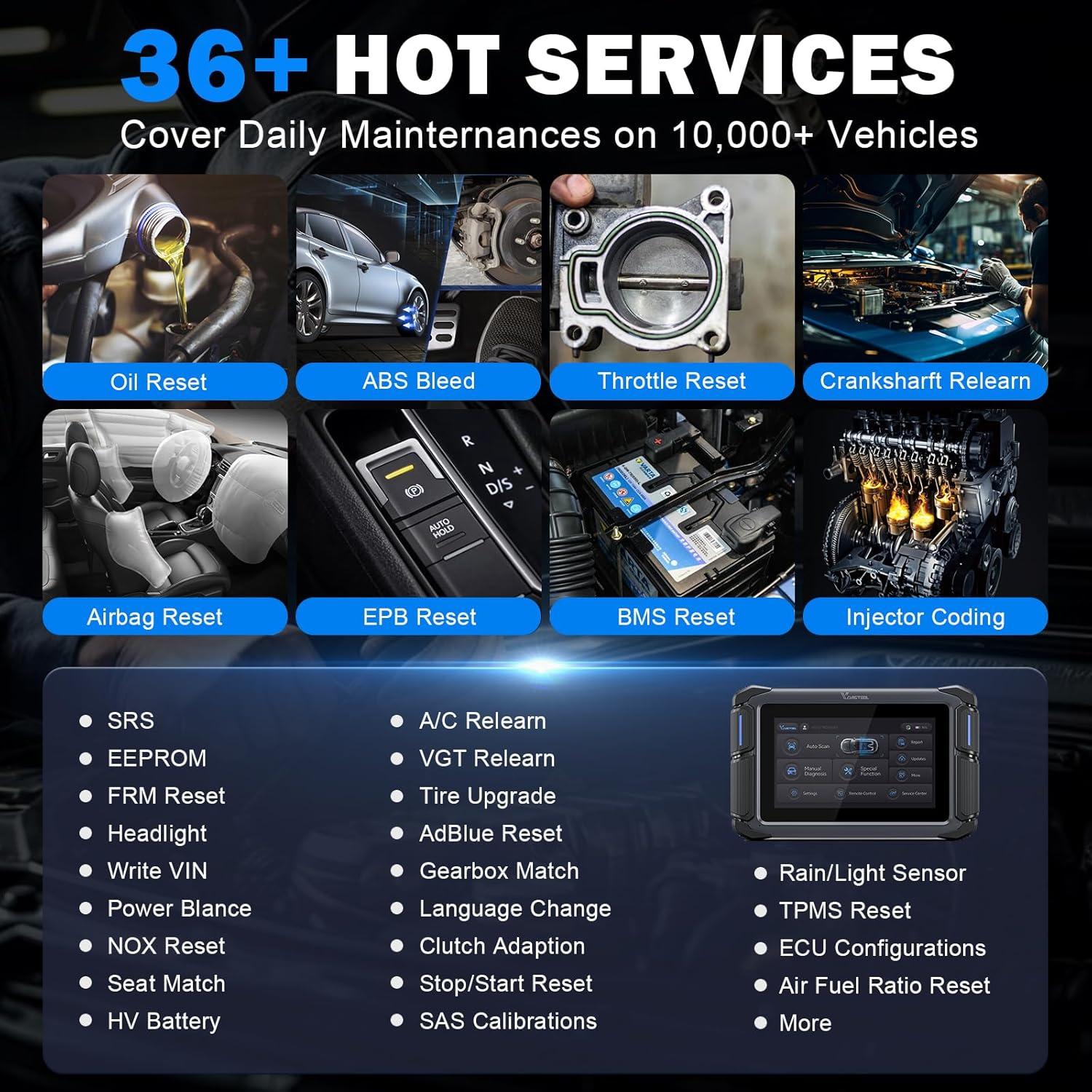 VDIAGTOOL VD70 Escáner OBD2 Bidireccional con 36+ Funciones