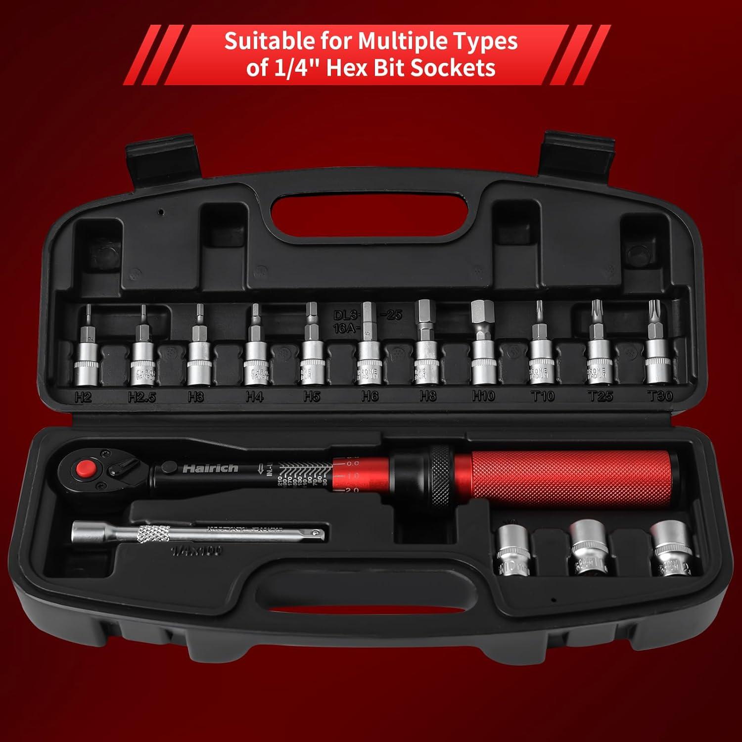 Juego de Llave de Torque Hairich 16PCS 2.3-24.9 N.M para Bicicleta