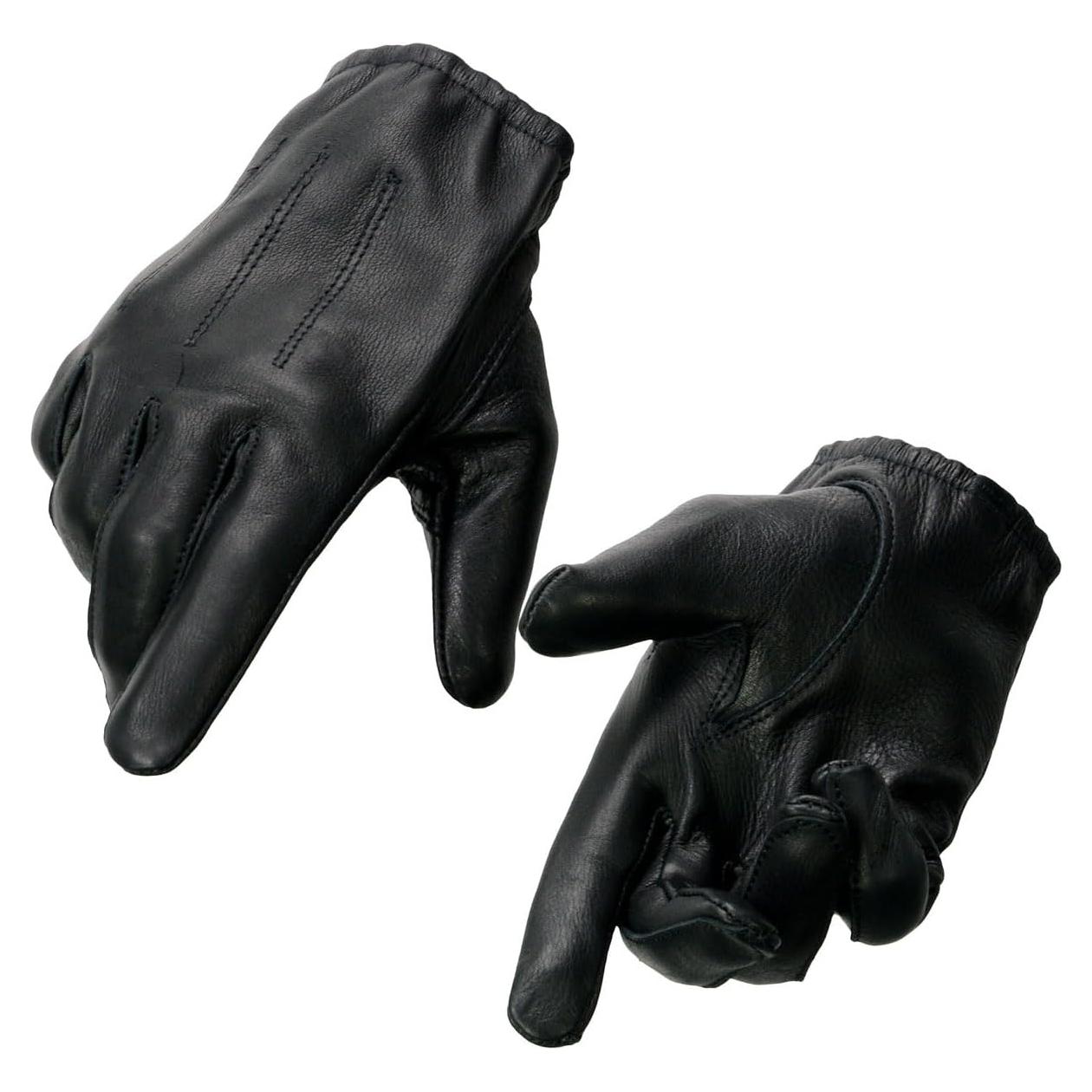 Guantes de Cuero de Ciervo Negros Milwaukee Leather SH887 Hombre