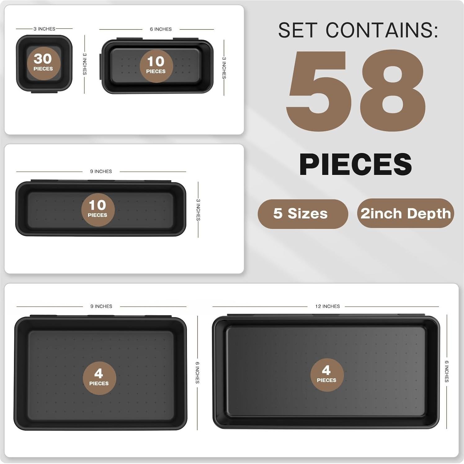 Organizador de Herramientas A-LuGei 58 Piezas Negro