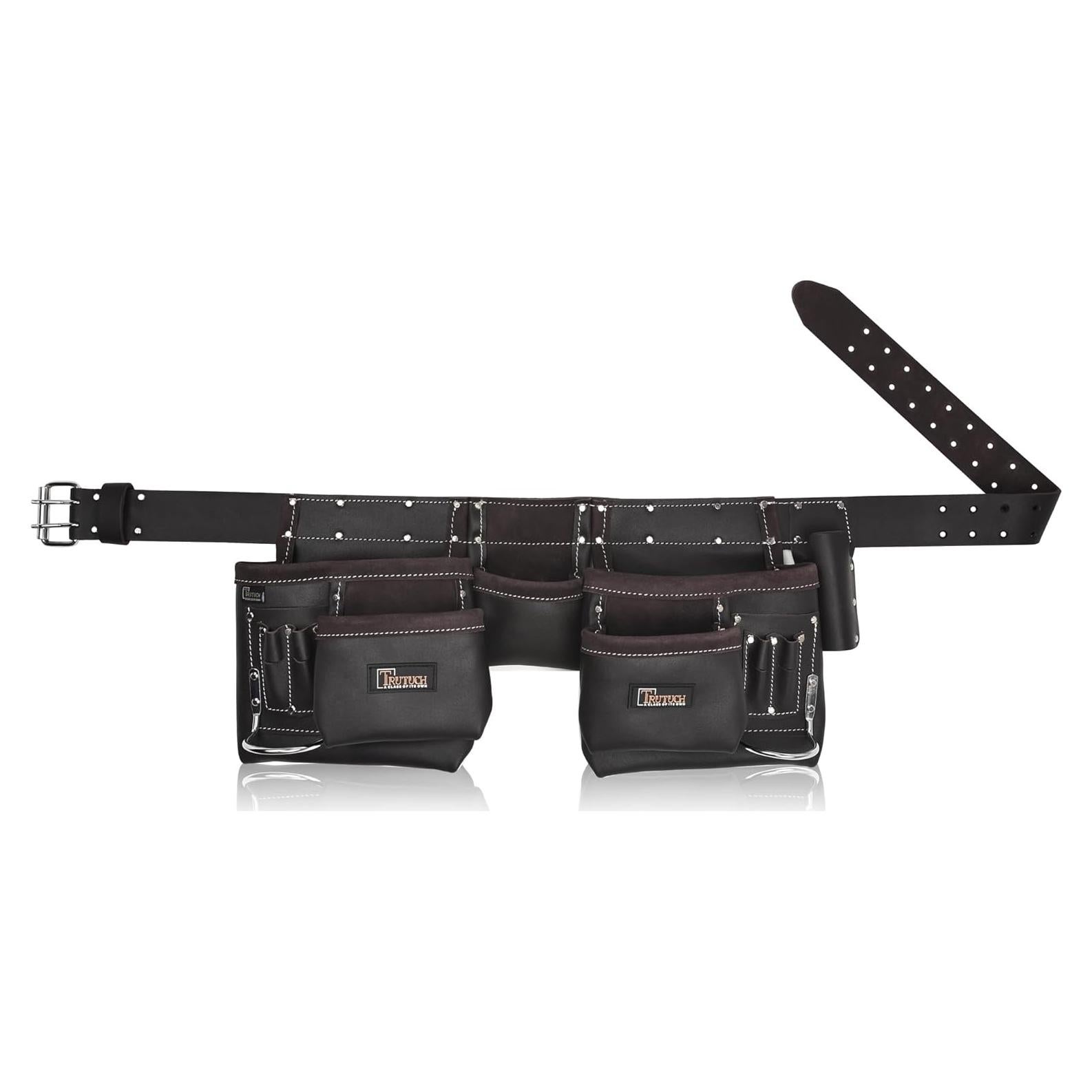 Cinturón de Herramientas de Cuero TRUTUCH 11 Bolsillos Chocolate