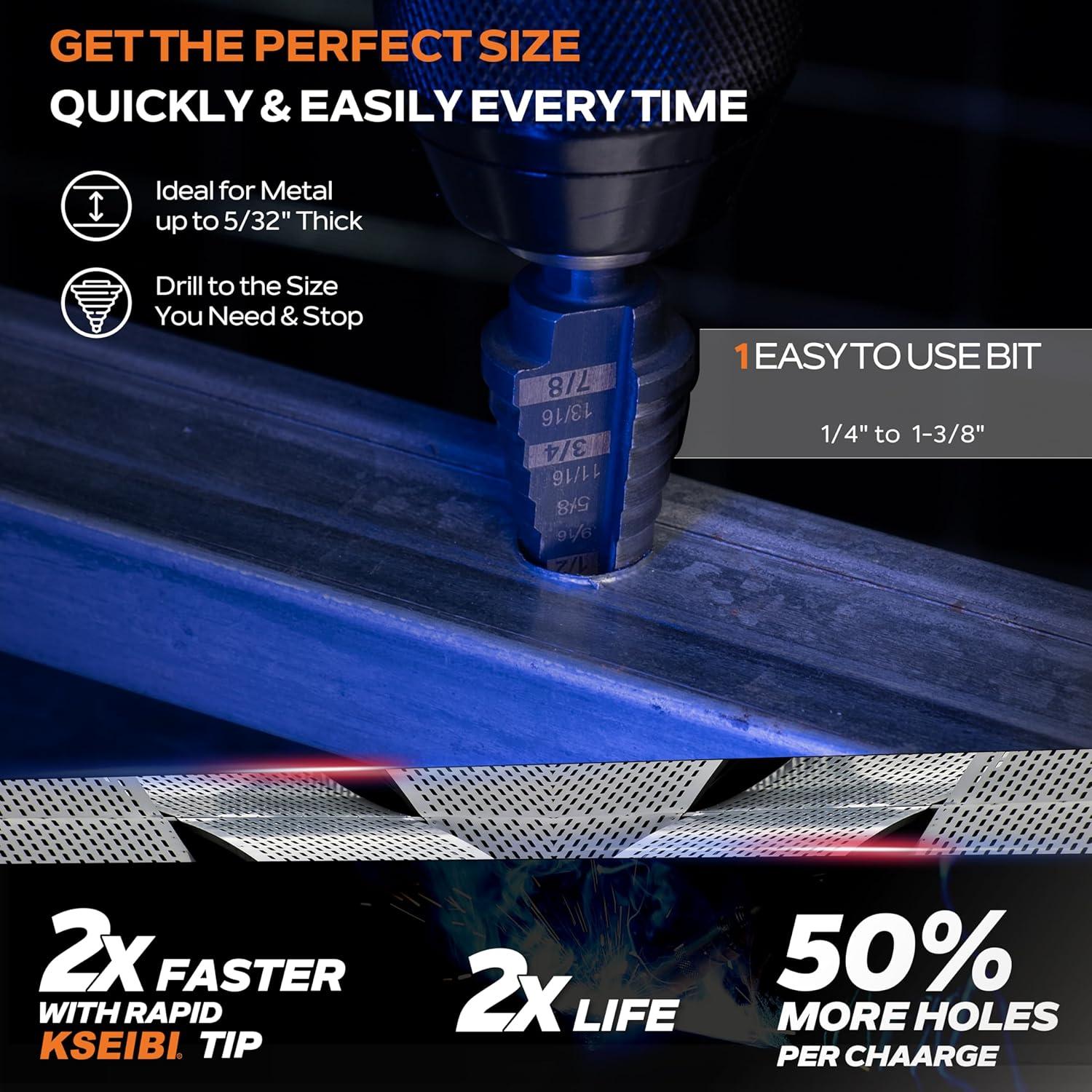 Broca Escalonada KSEIBI 575035 HSS 3 Planos 3-12 mm para Metal