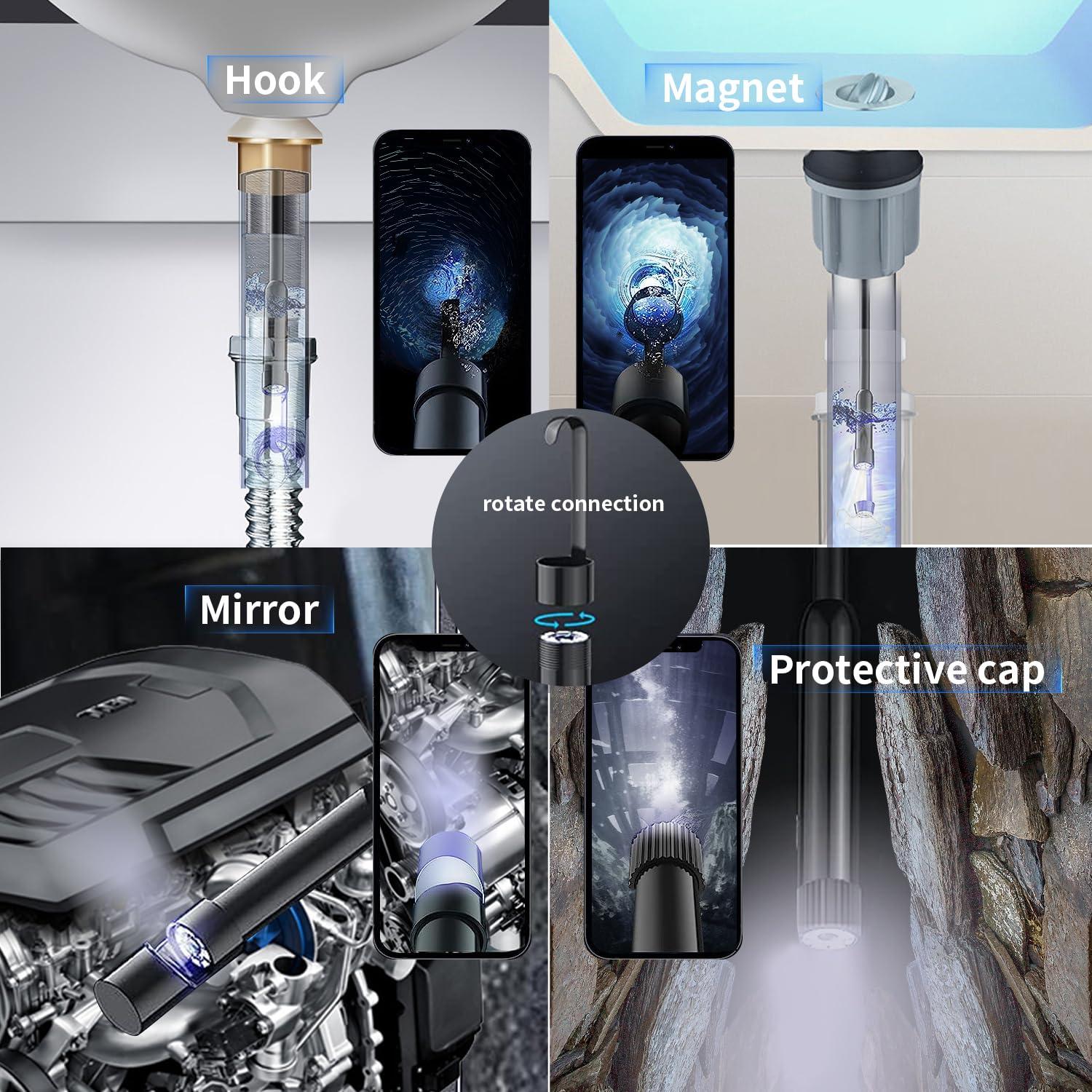 Cámara Endoscópica JSE 5M HD Impermeable 1920P con Luz LED